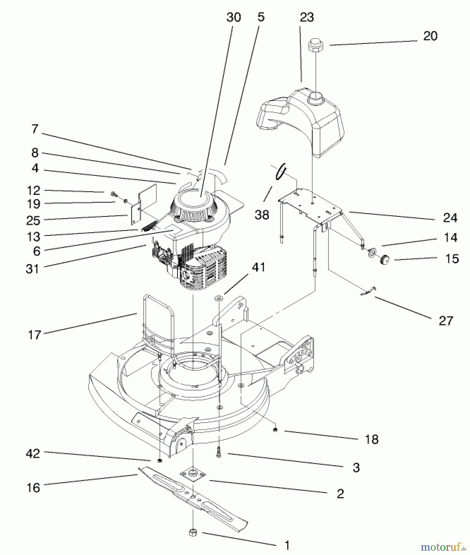  Rasenmäher 11003 - Toro 53cm Walk-Behind Mower (SN: 9900001 - 9999999) (1999) ENGINE & BLADE ASSEMBLY