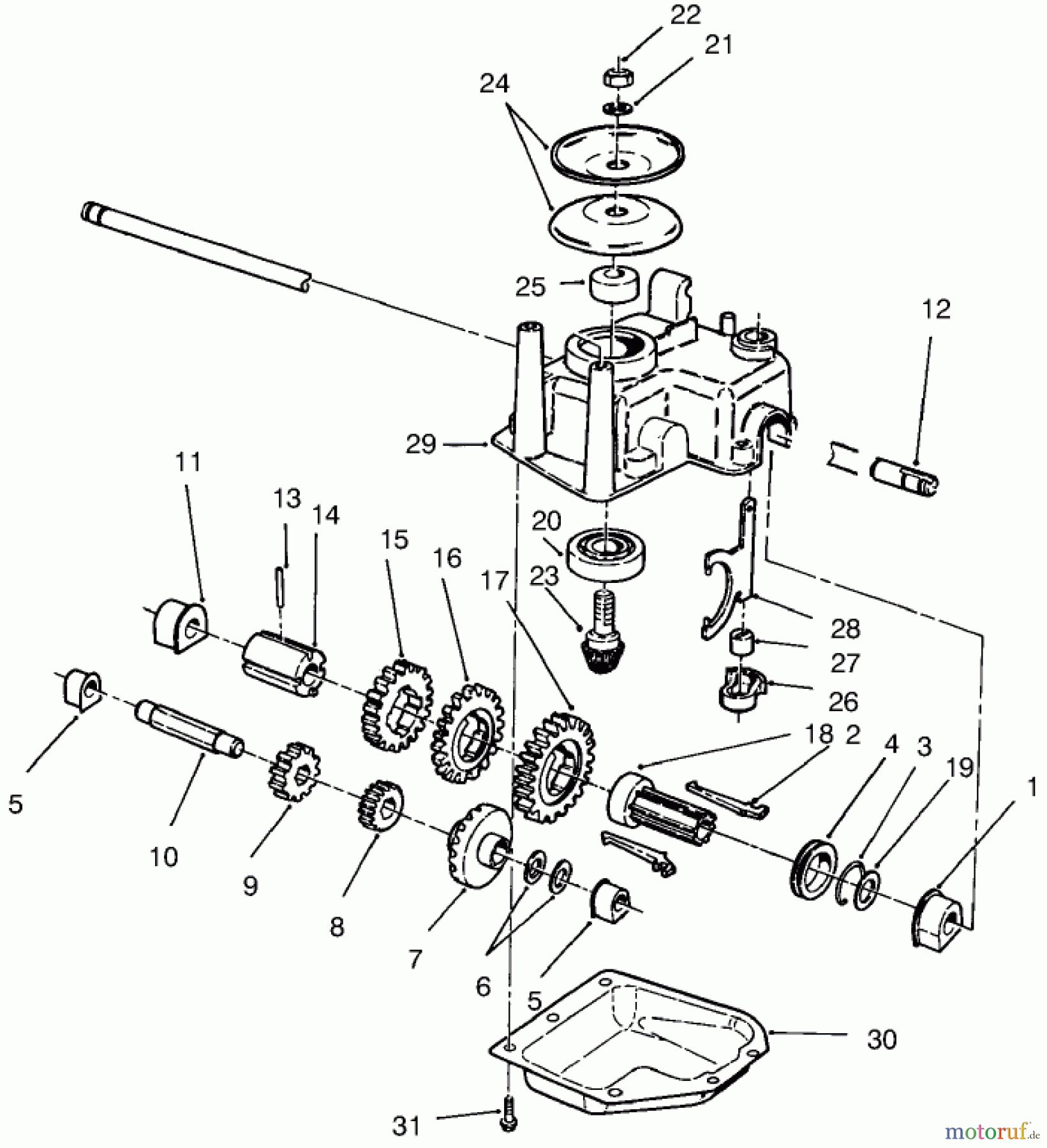  Rasenmäher 11003 - Toro 53cm Walk-Behind Mower (SN: 9900001 - 9999999) (1999) GEAR CASE ASSEMBLY