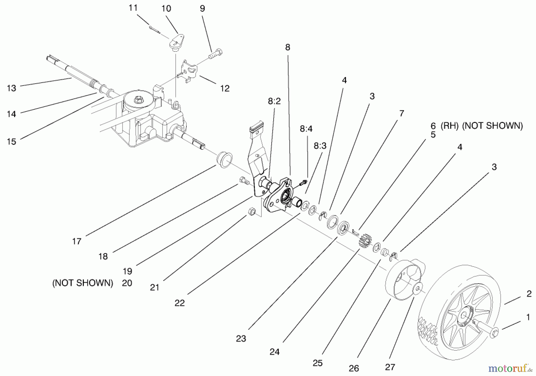  Rasenmäher 11003 - Toro 53cm Walk-Behind Mower (SN: 9900001 - 9999999) (1999) REAR AXLE ASSEMBLY