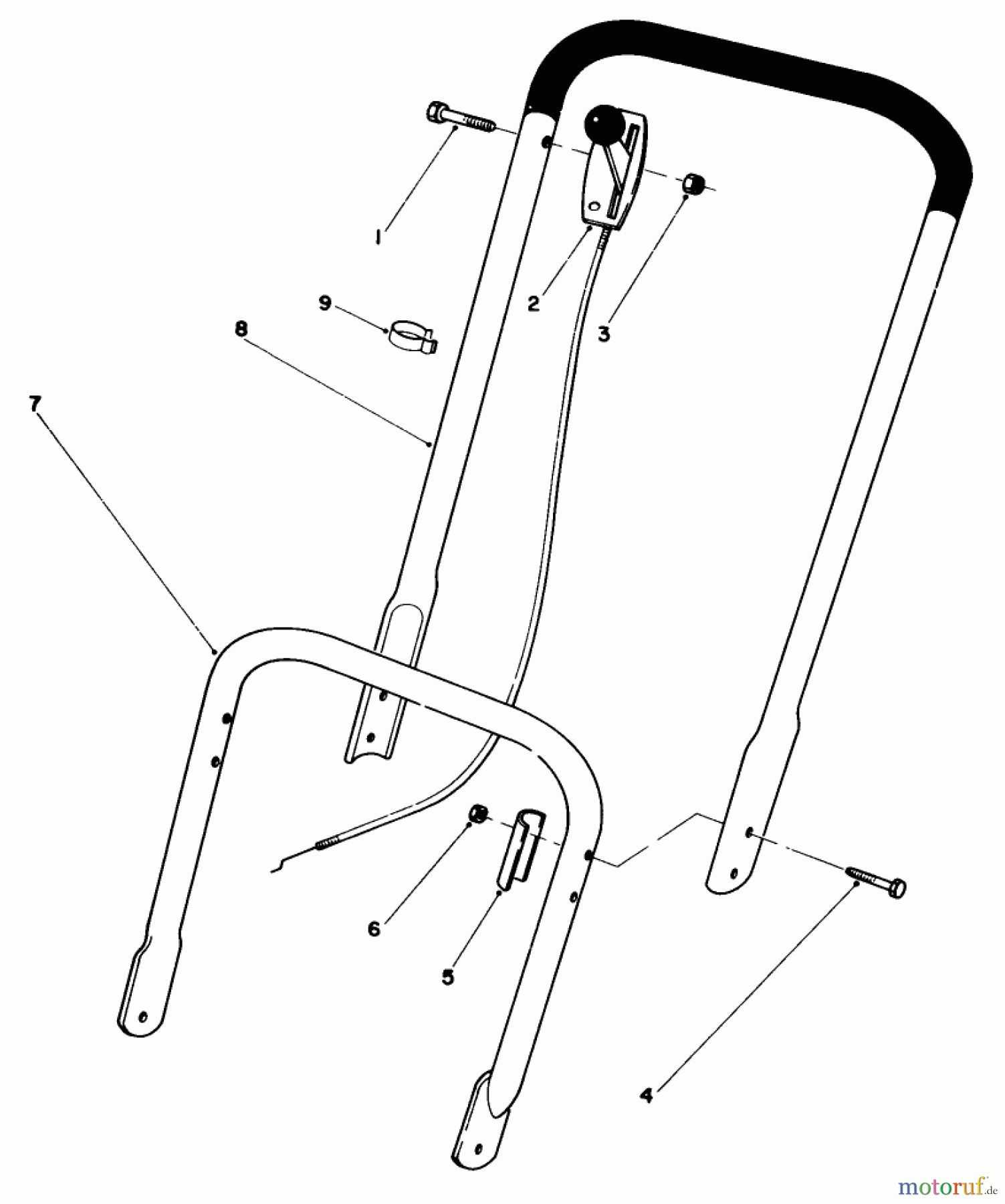  Rasenmäher 22005 - Toro Walk-Behind Mower (SN: 5000001 - 5999999) (1985) HANDLE ASSEMBLY