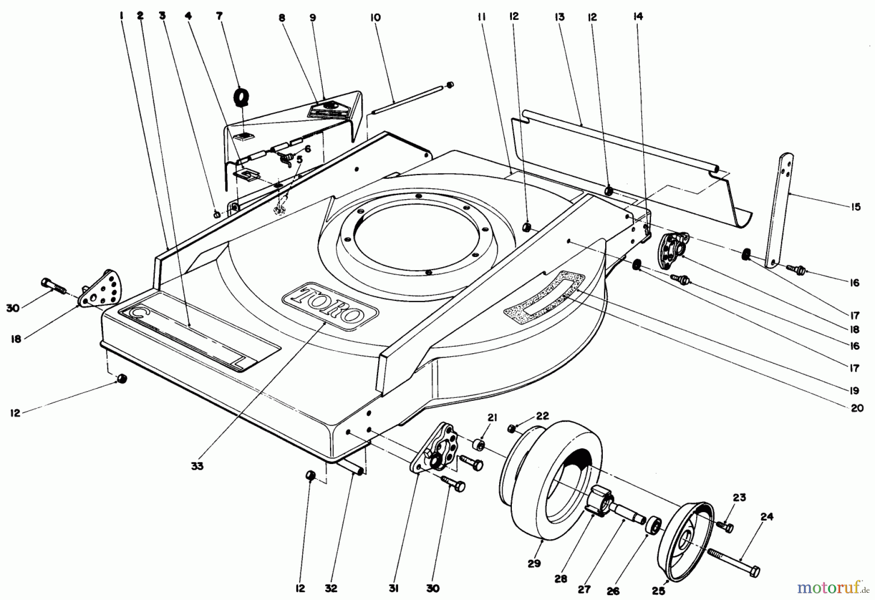  Rasenmäher 22005 - Toro Walk-Behind Mower (SN: 8000001 - 8999999) (1988) MOWER HOUSING ASSEMBLY