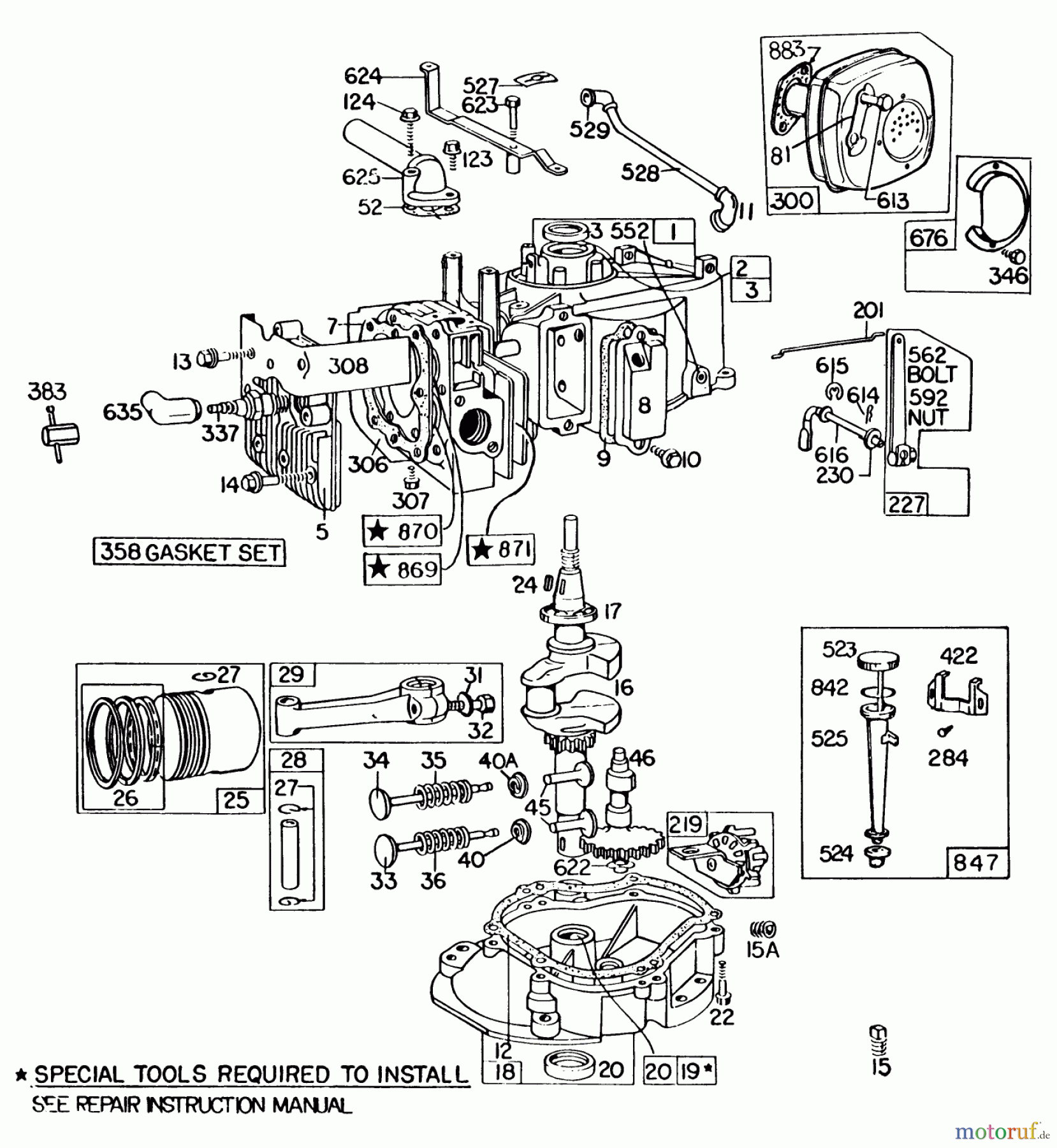  Rasenmäher 22020 - Toro Walk-Behind Mower (SN: 3000001 - 3999999) (1983) ENGINE BRIGGS & STRATTON MODEL 131922-0163-01 #2