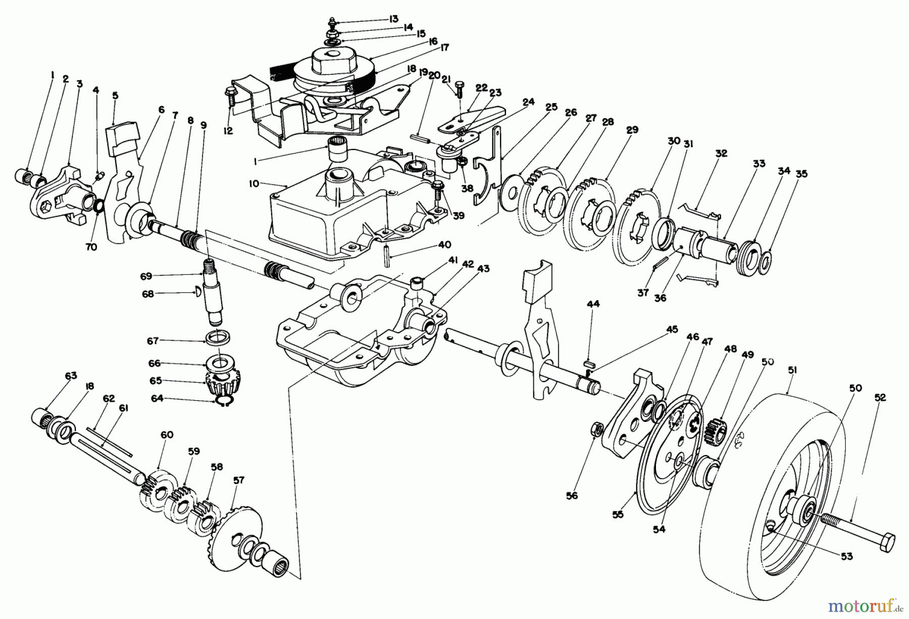  Rasenmäher 22020 - Toro Walk-Behind Mower (SN: 3000001 - 3999999) (1983) GEAR CASE ASSEMBLY (MODEL 22020)