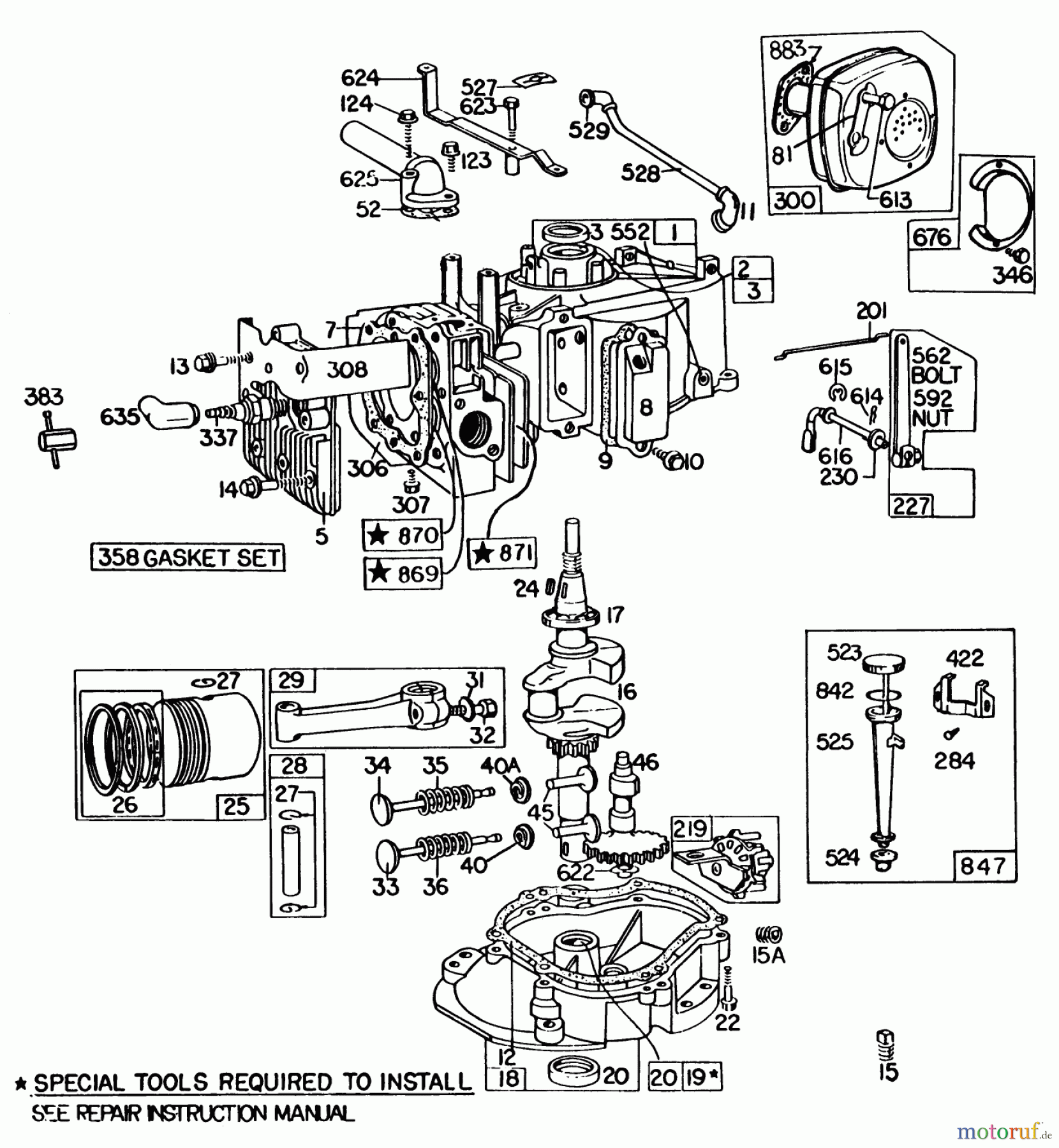  Rasenmäher 22015 - Toro Walk-Behind Mower (SN: 4000001 - 4999999) (1984) ENGINE BRIGGS & STRATTON MODEL 131922-0163-01 #1