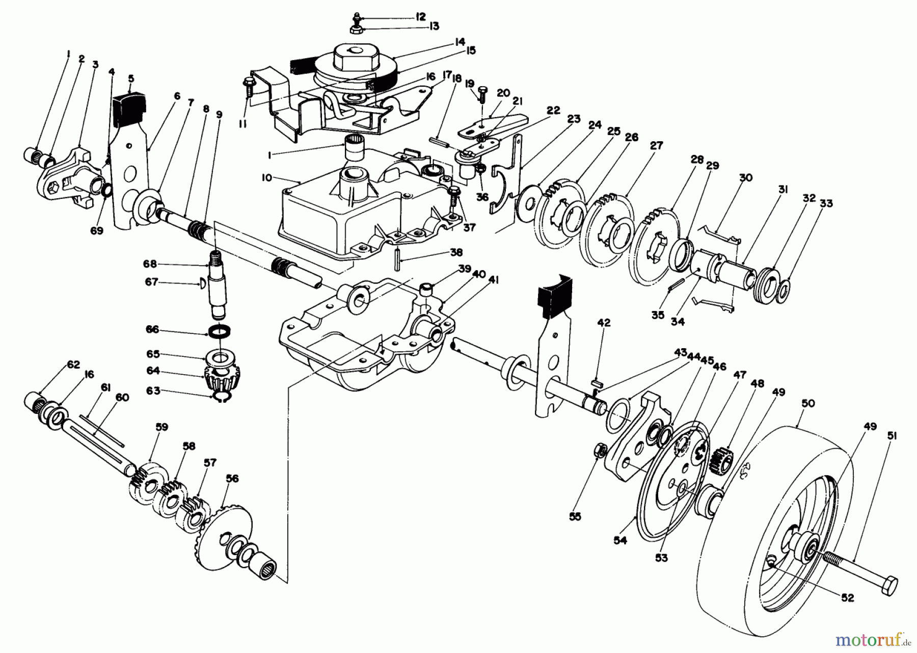  Rasenmäher 22015 - Toro Walk-Behind Mower (SN: 4000001 - 4999999) (1984) GEAR CASE ASSEMBLY (MODEL 22020)