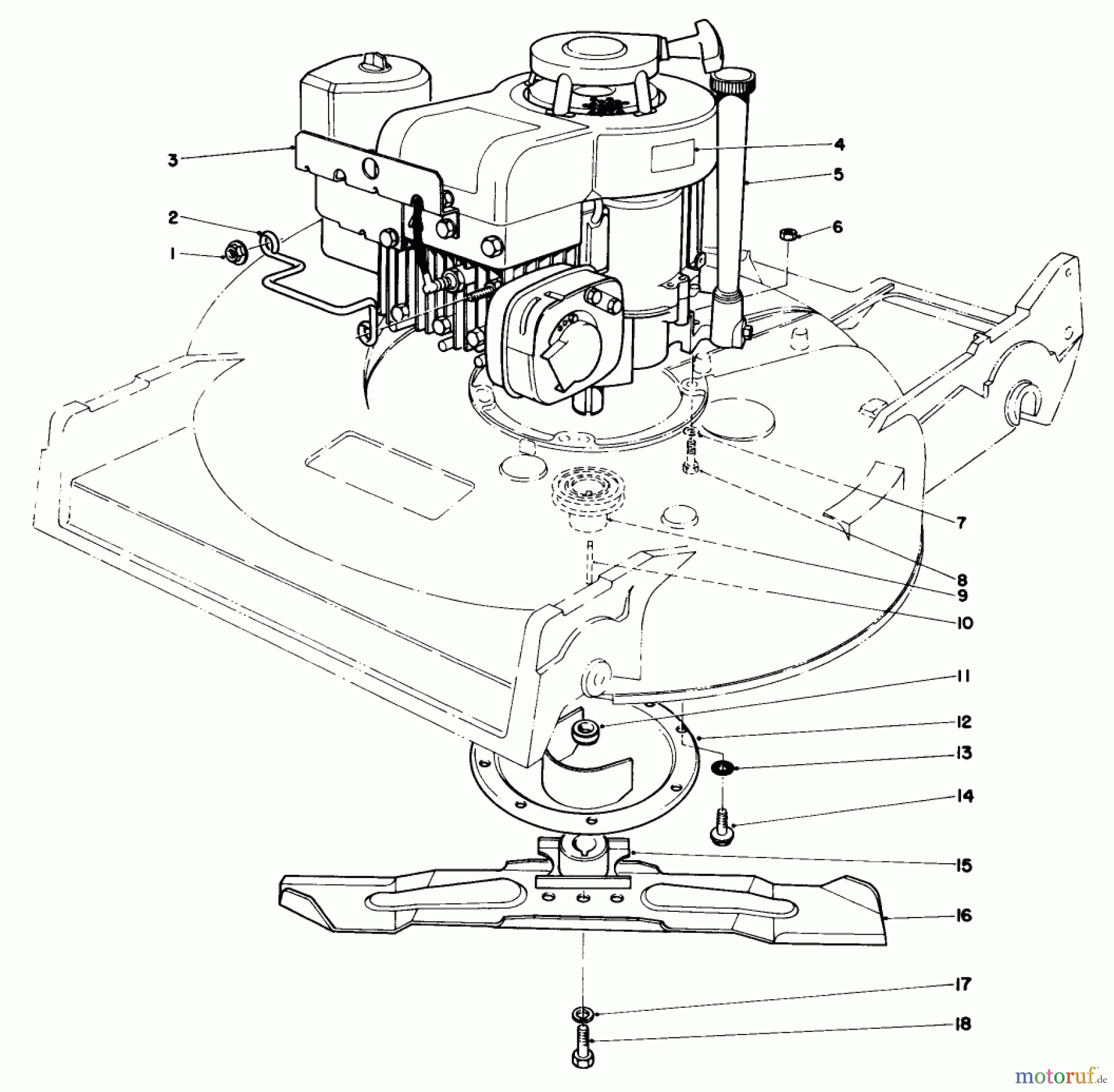  Rasenmäher 22015 - Toro Walk-Behind Mower (SN: 5000001 - 5999999) (1985) ENGINE ASSEMBLY (MODEL 22020)