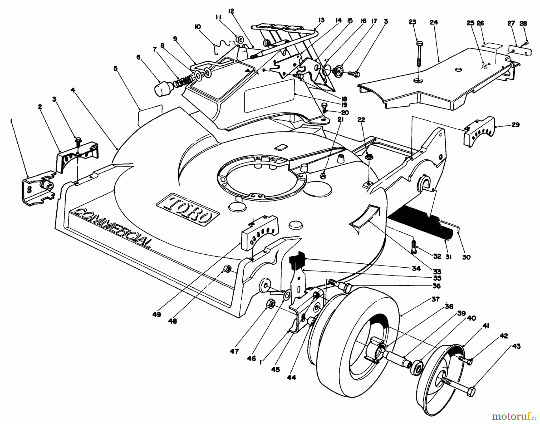  Rasenmäher 22020 - Toro Walk-Behind Mower (SN: 5000001 - 5999999) (1985) HOUSING ASSEMBLY (MODEL 22020)