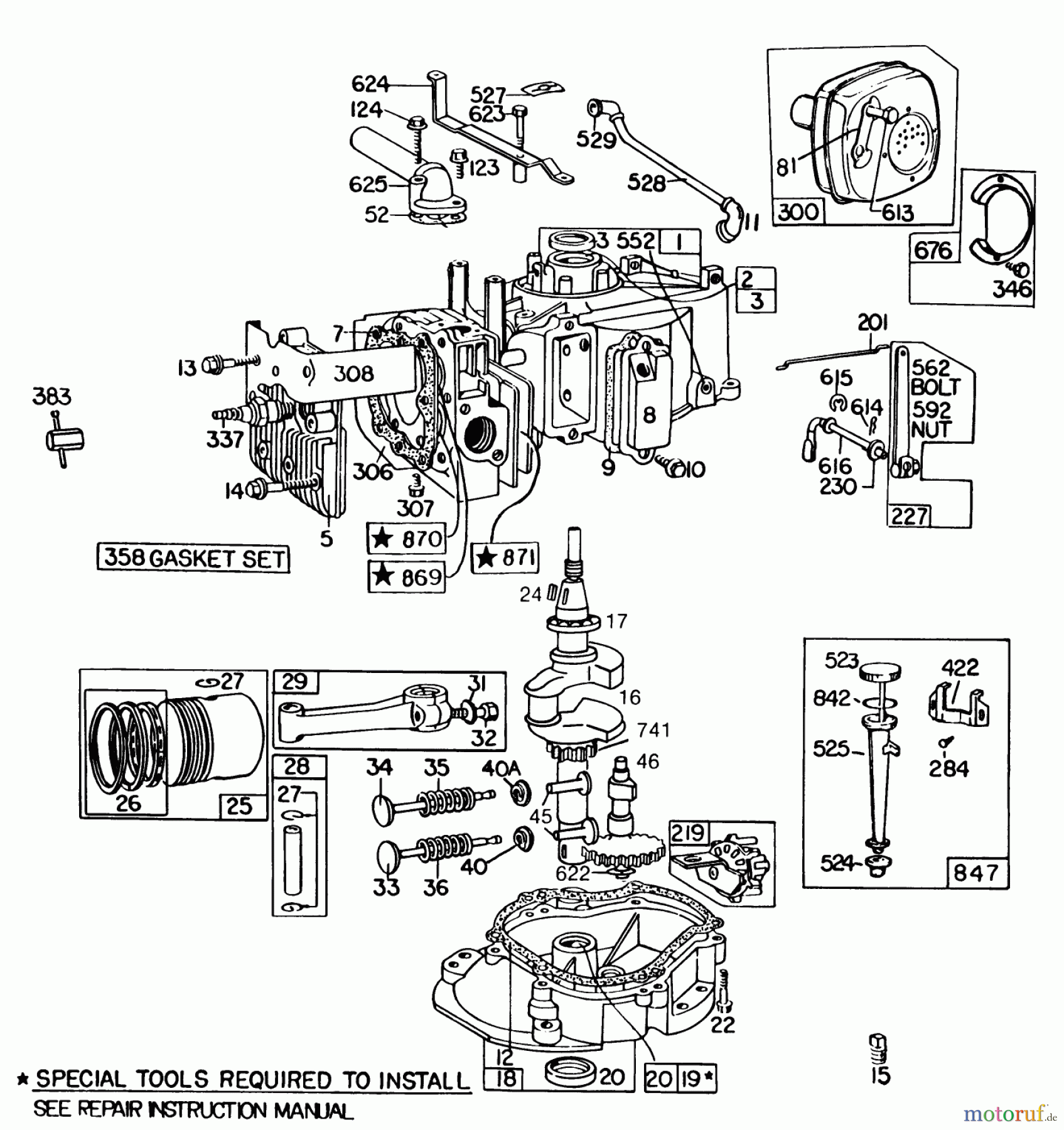  Rasenmäher 22020 - Toro Walk-Behind Mower (SN: 6000001 - 6999999) (1986) ENGINE BRIGGS & STRATTON MODEL 131922-0163-01 #1