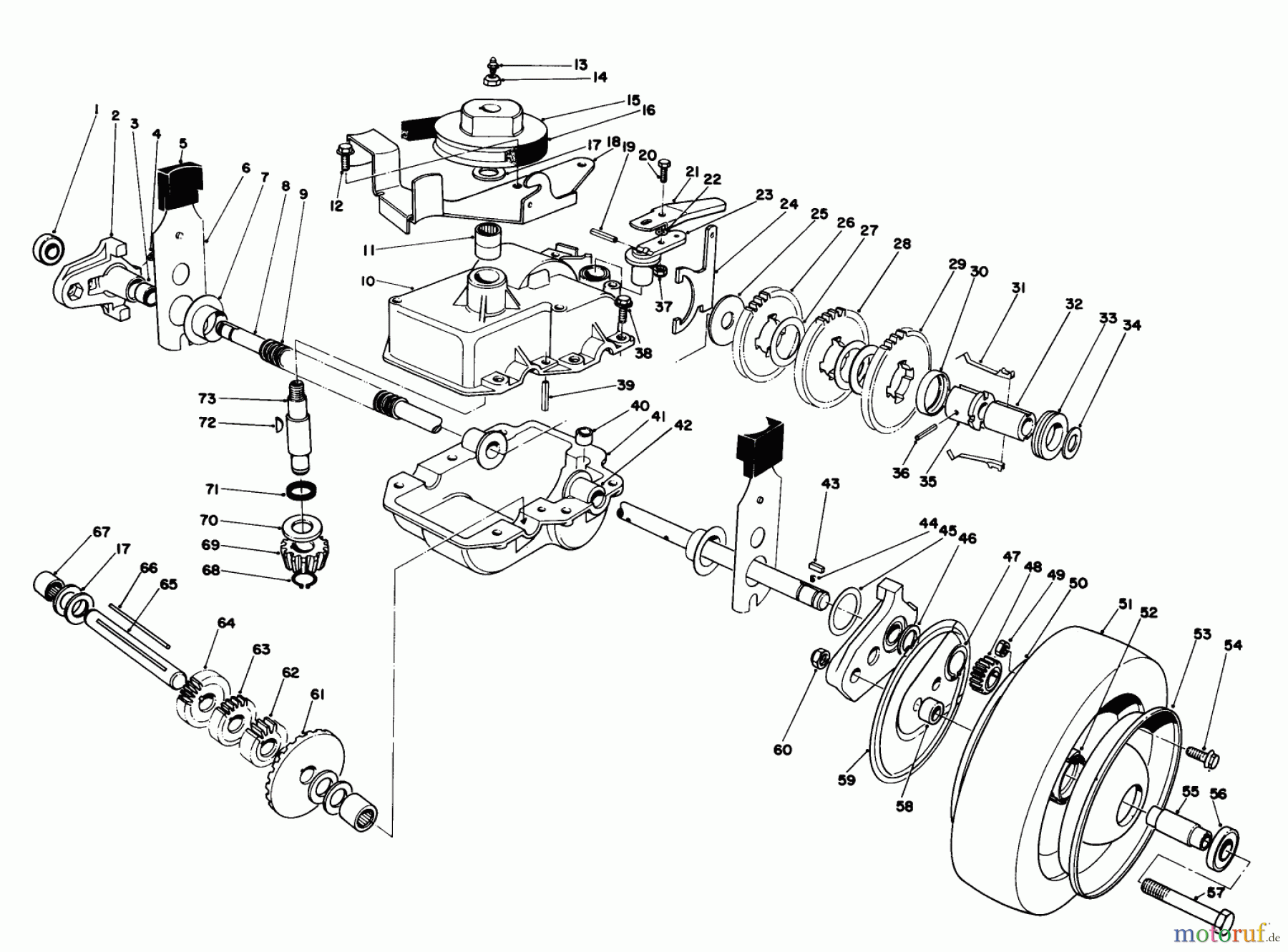  Rasenmäher 22020 - Toro Walk-Behind Mower (SN: 6000001 - 6999999) (1986) GEAR CASE ASSEMBLY (MODEL 22020)