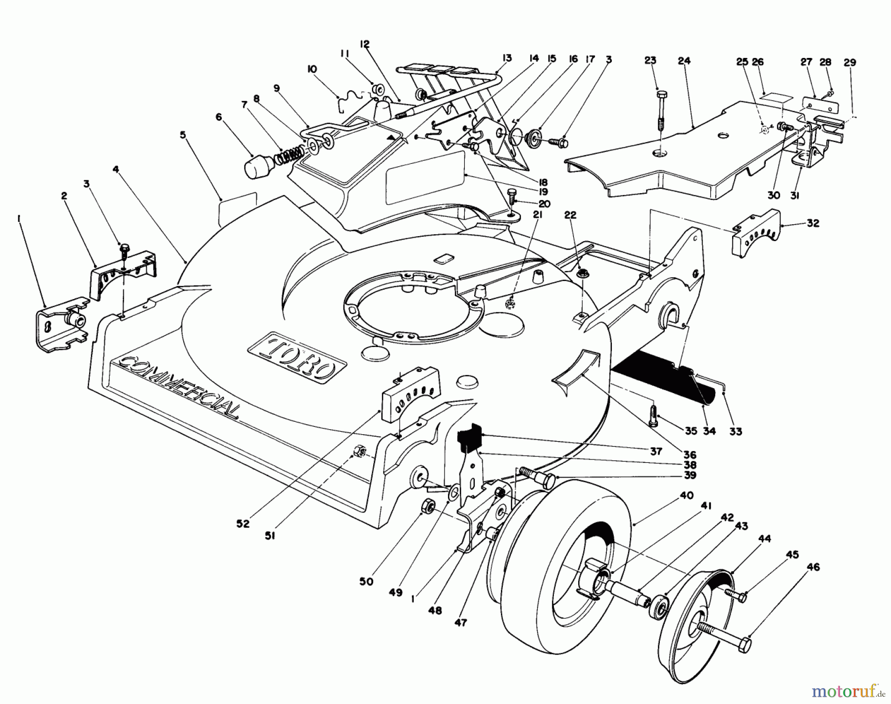  Rasenmäher 22020 - Toro Walk-Behind Mower (SN: 6000001 - 6999999) (1986) HOUSING ASSEMBLY (MODEL 22020)