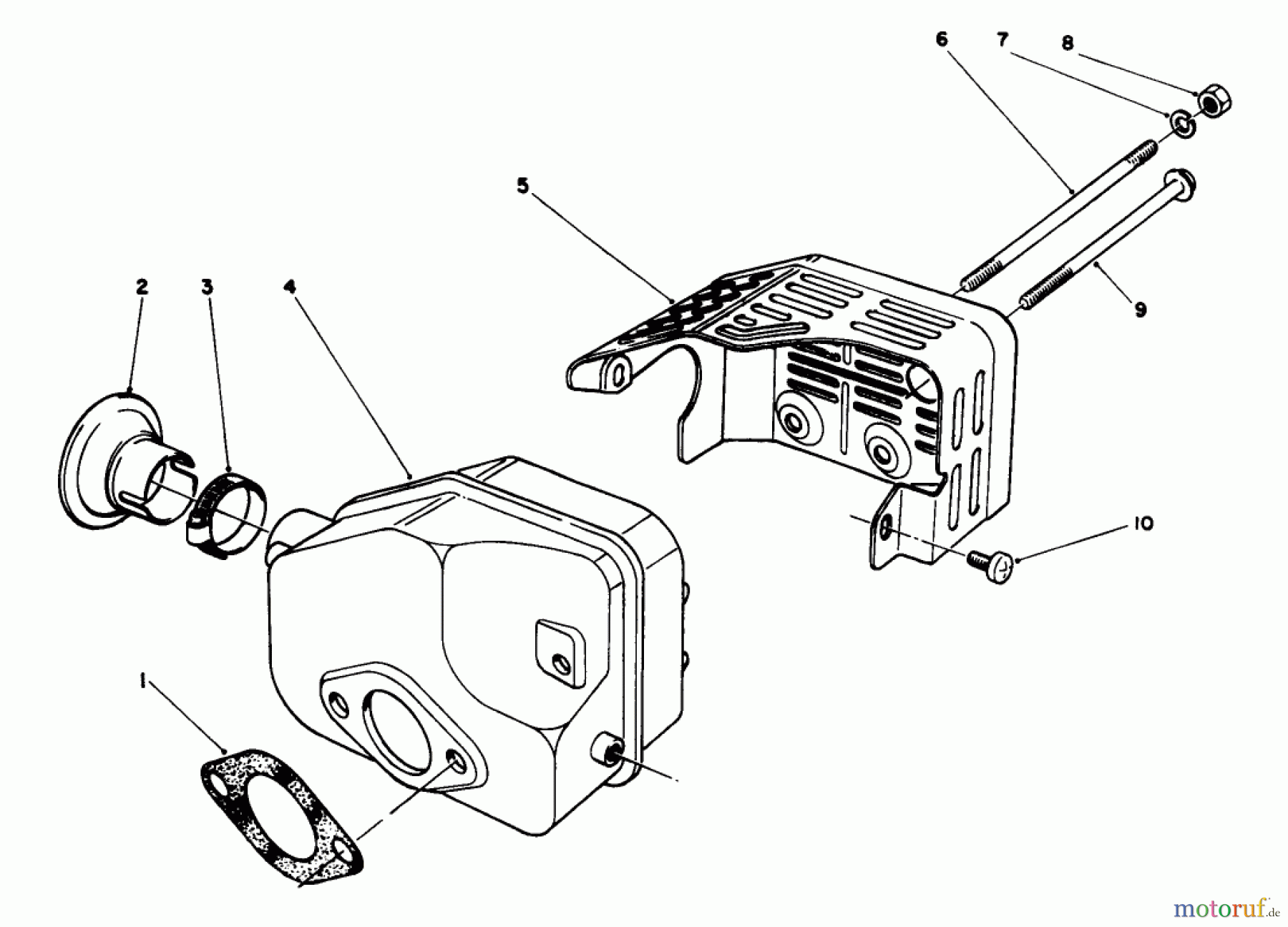  Rasenmäher 22025 - Toro Walk-Behind Mower (SN: 0000001 - 0999999) (1990) MUFFLER ASSEMBLY (MODEL NO. 47PK9-3)