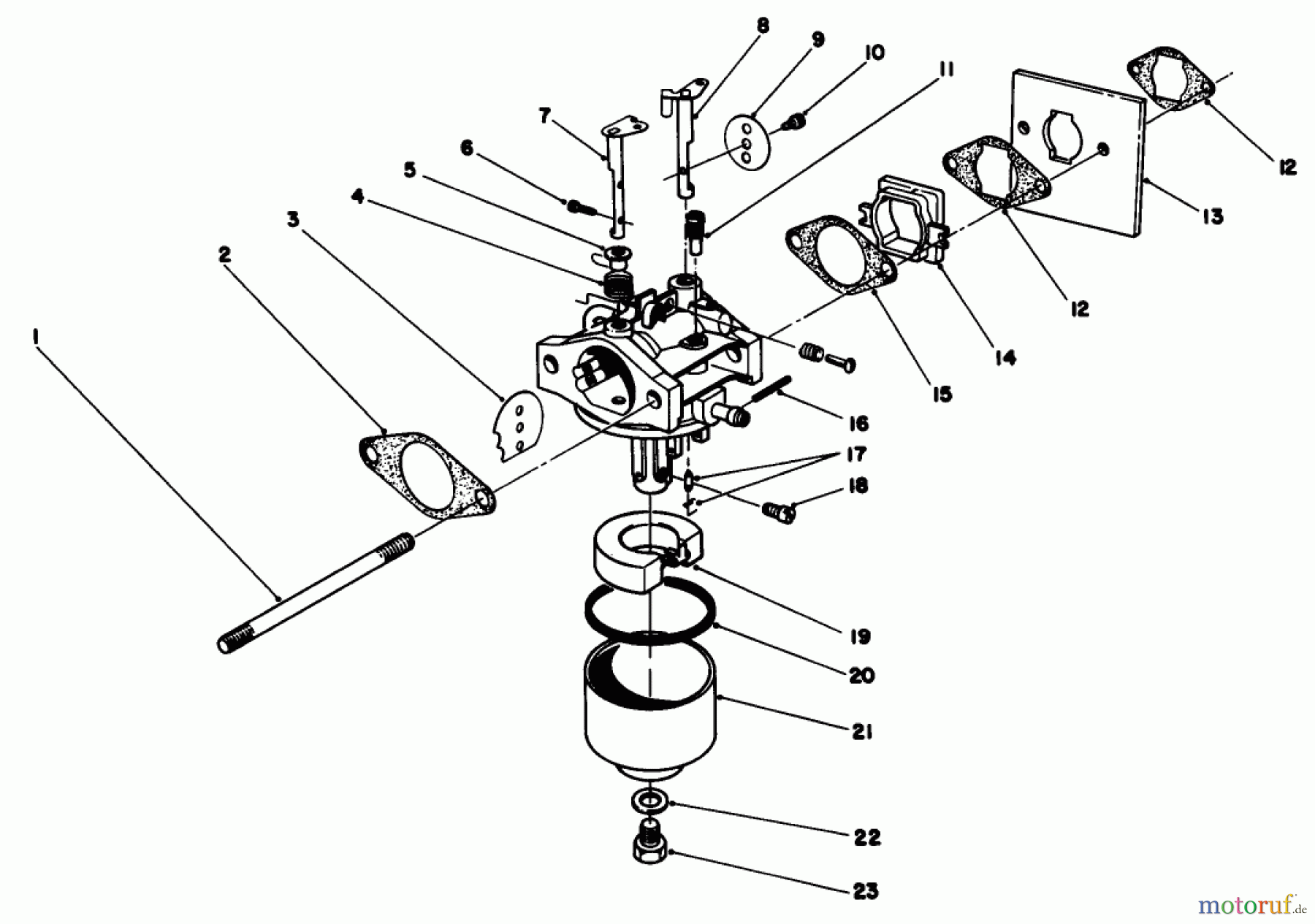  Rasenmäher 22025 - Toro Walk-Behind Mower (SN: 6000001 - 6999999) (1986) CARBURETOR ASSEMBLY