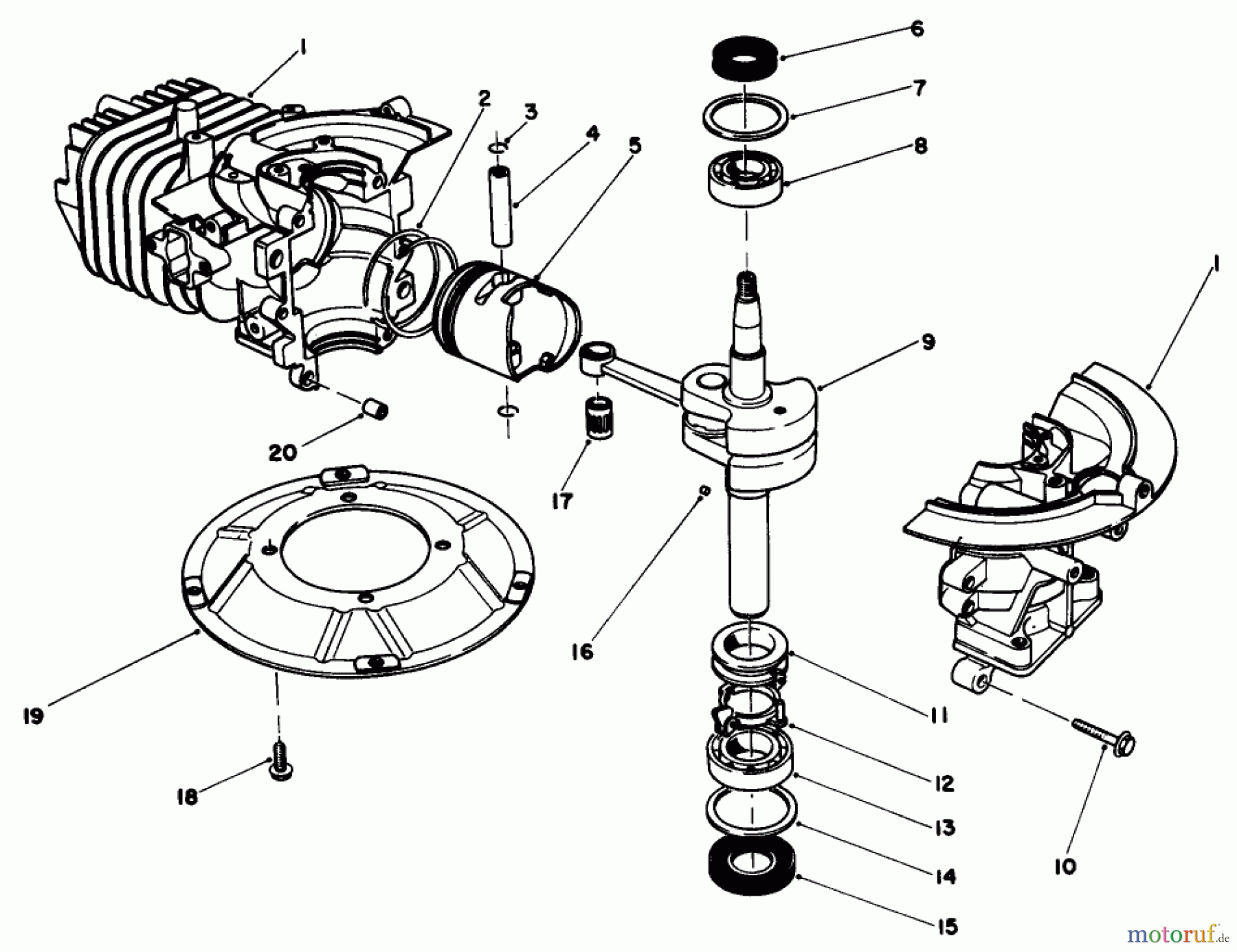  Rasenmäher 22025 - Toro Walk-Behind Mower (SN: 6000001 - 6999999) (1986) SHORT BLOCK ASSEMBLY