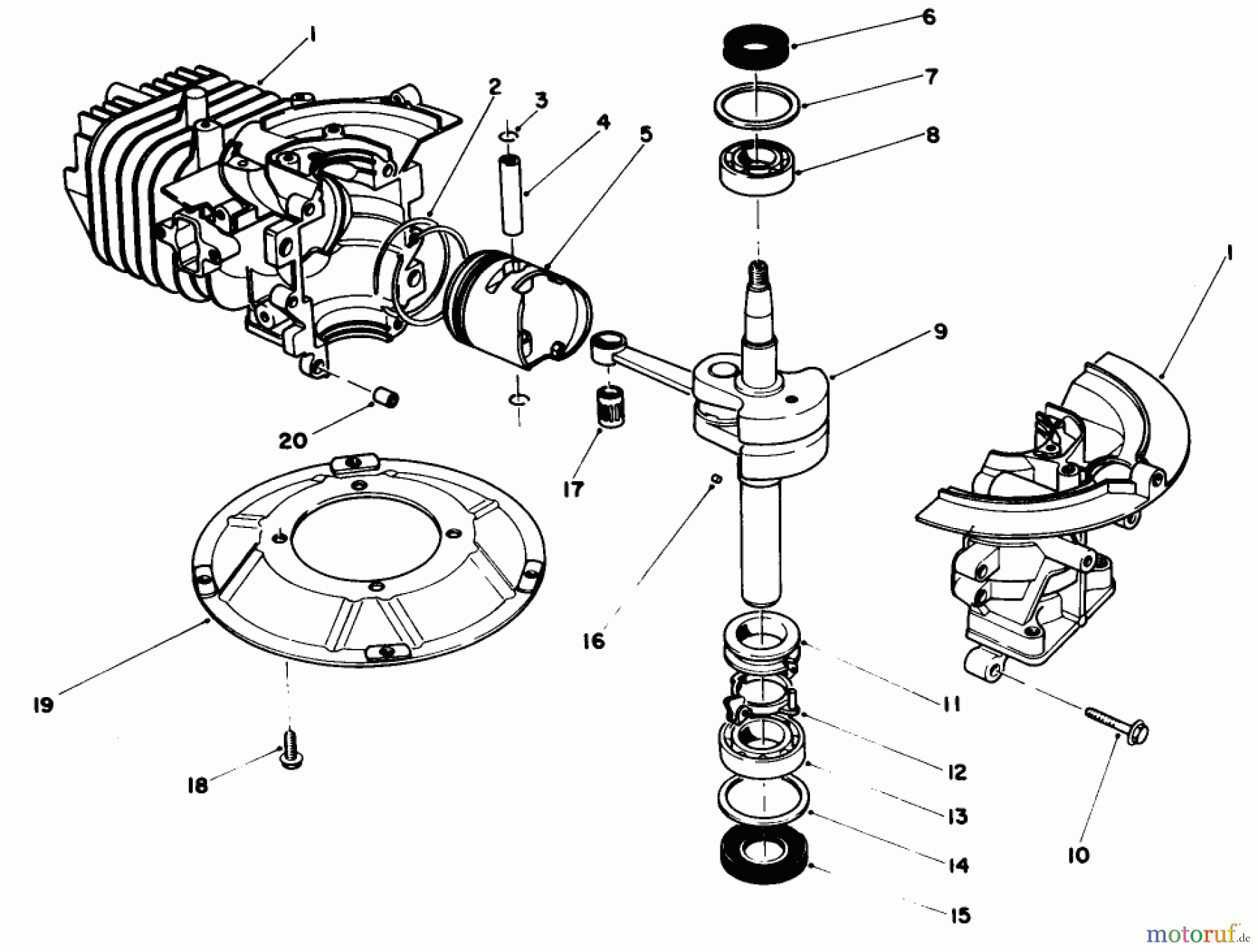  Rasenmäher 22025 - Toro Walk-Behind Mower (SN: 7000001 - 7999999) (1987) ENGINE ASSEMBLY MODEL NO. 47PG6 #1