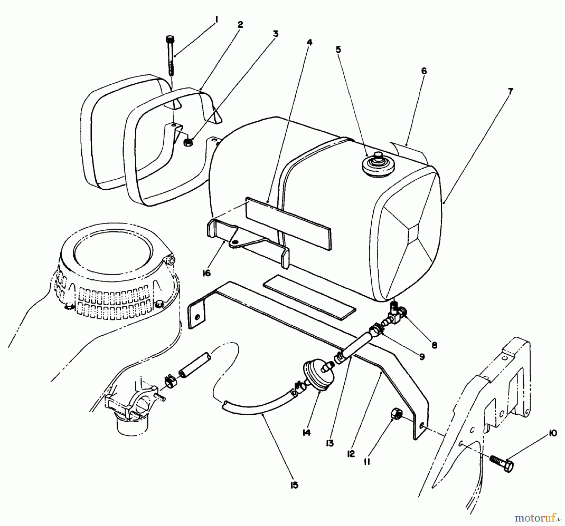  Rasenmäher 22025C - Toro Walk-Behind Mower (SN: 8000001 - 8999999) (1988) GAS TANK ASSEMBLY