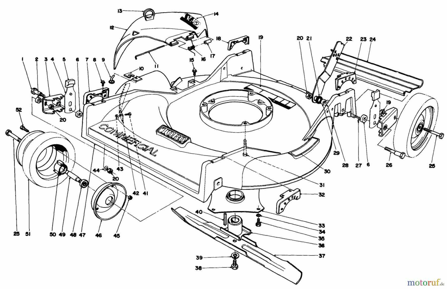  Rasenmäher 22025C - Toro Walk-Behind Mower (SN: 8000001 - 8999999) (1988) HOUSING ASSEMBLY