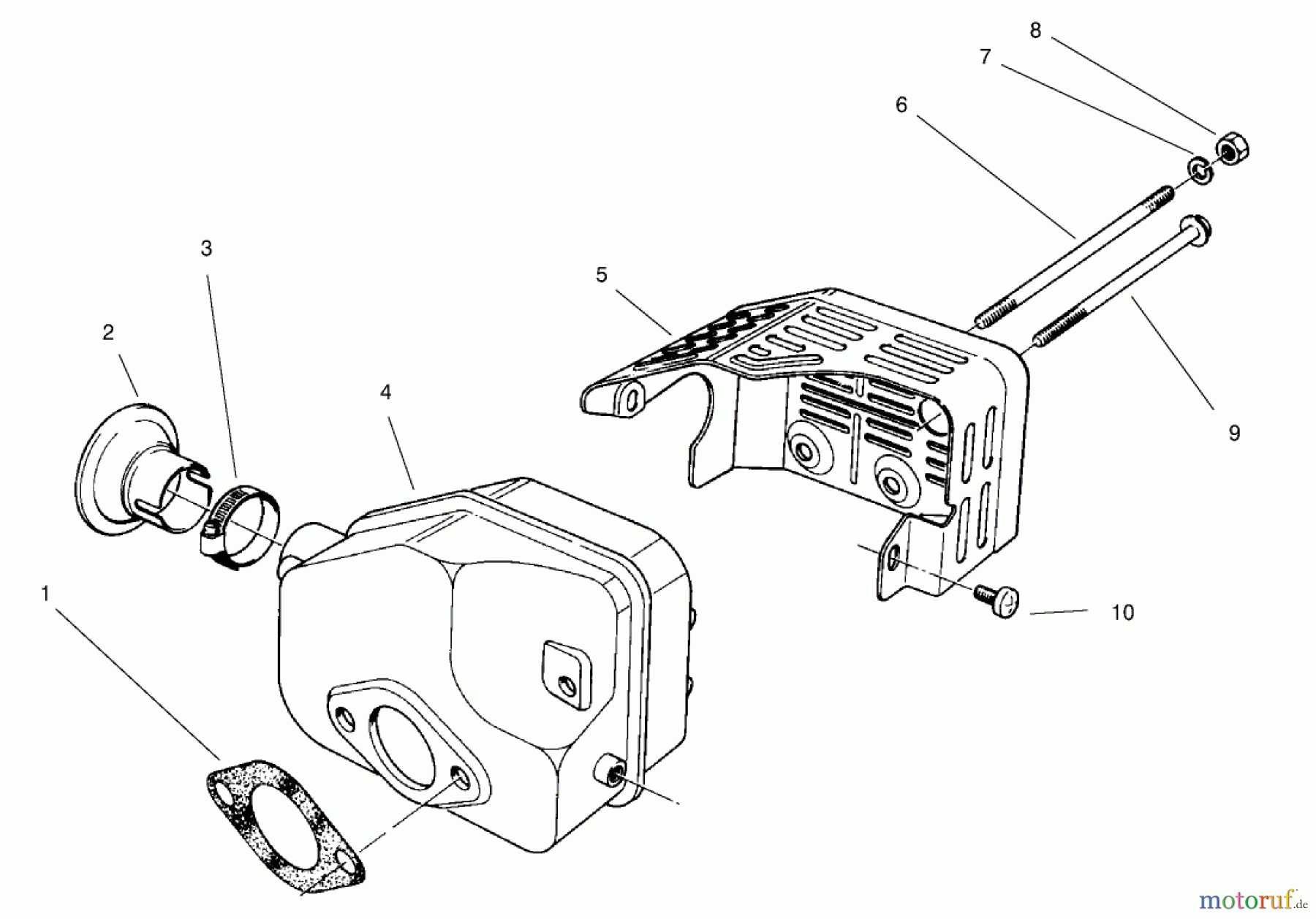  Rasenmäher 22026 - Toro Side Discharge Mower (SN: 200000001 - 200999999) (2000) MUFFLER ASSEMBLY (MODEL NO. 48PW)