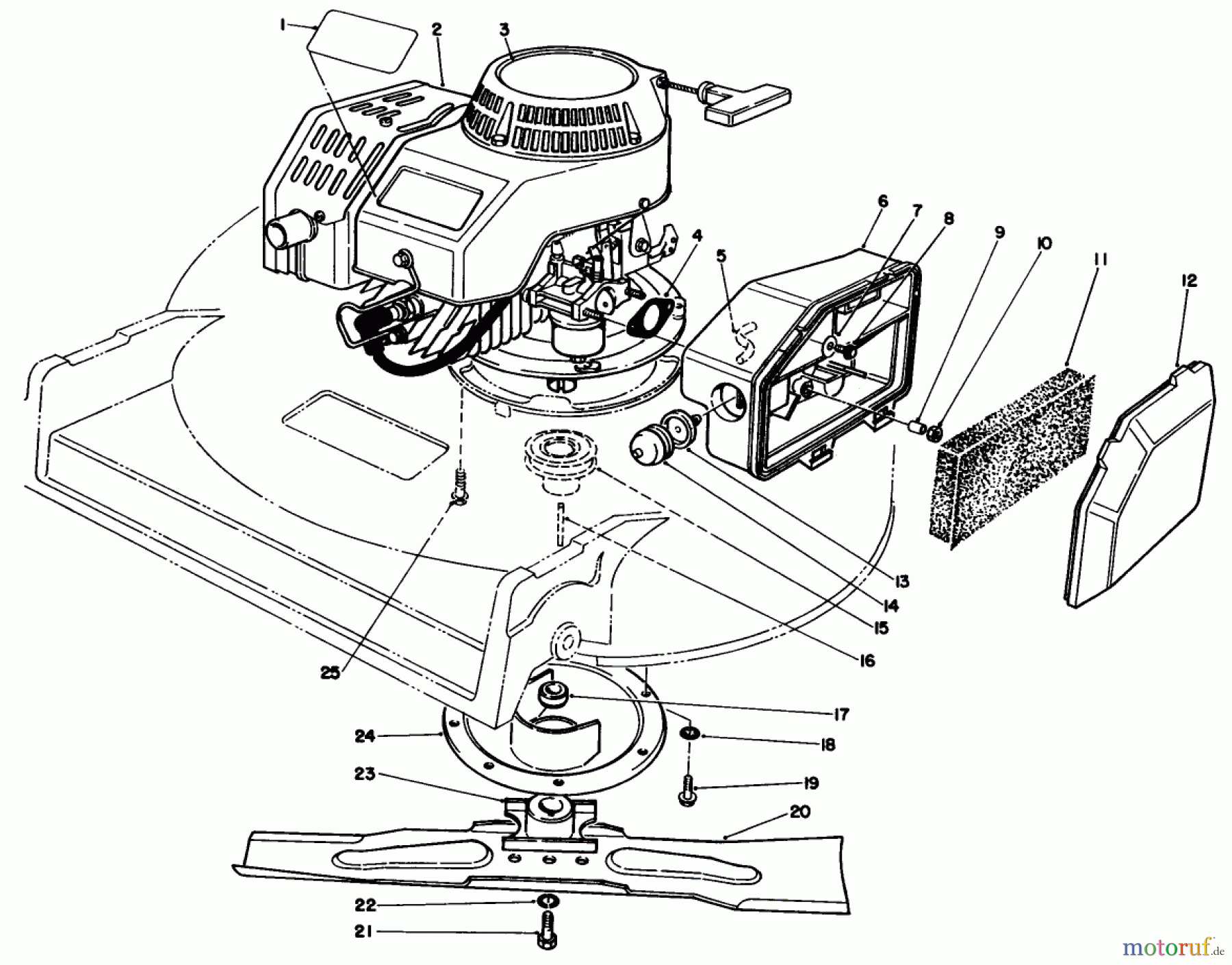  Rasenmäher 22030 - Toro Walk-Behind Mower (SN: 0000001 - 0999999) (1990) ENGINE ASSEMBLY (MODEL 22035)