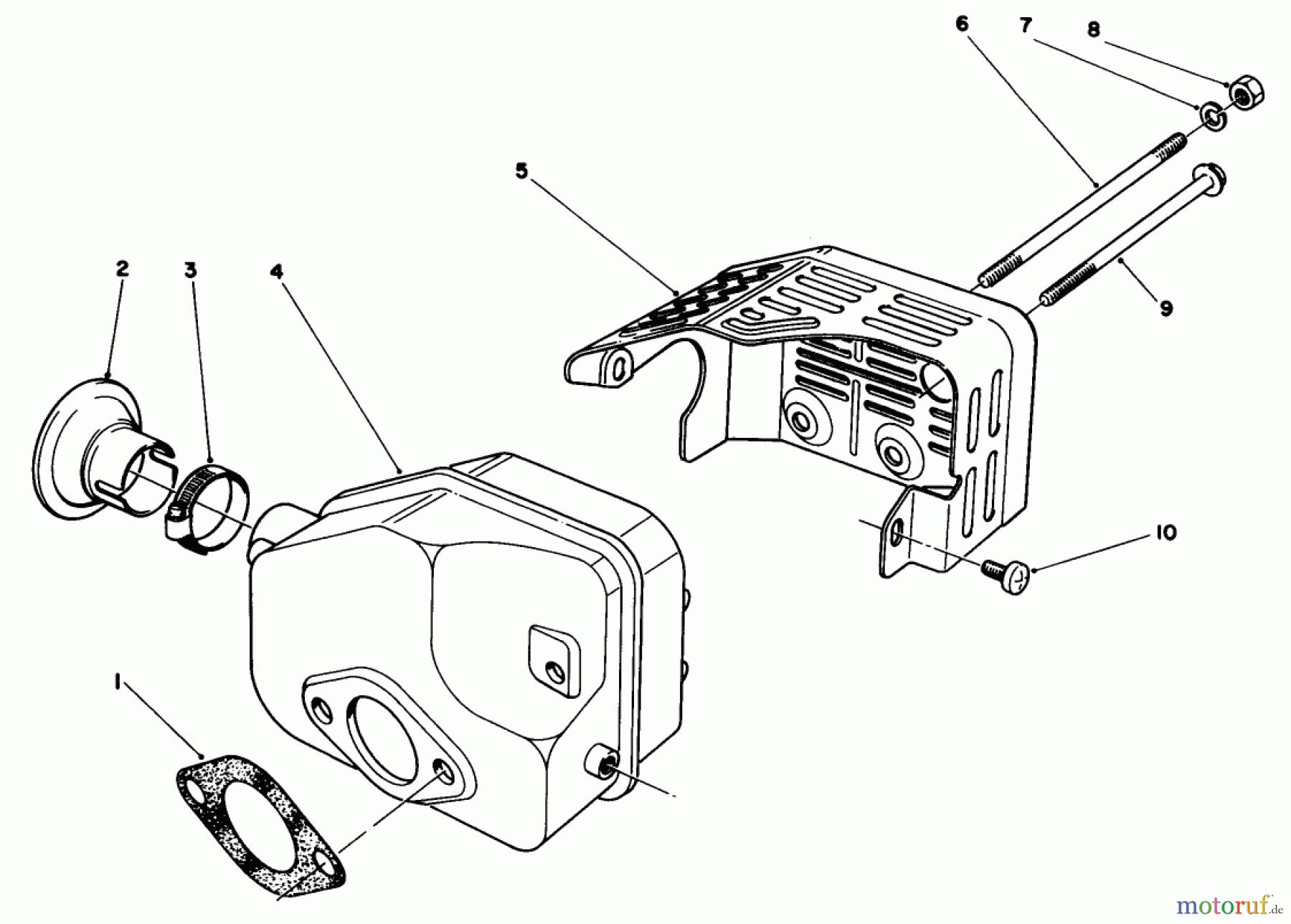  Rasenmäher 22035 - Toro Walk-Behind Mower (SN: 0000001 - 0999999) (1990) MUFFLER ASSEMBLY (MODEL NO. 47PK9-3)