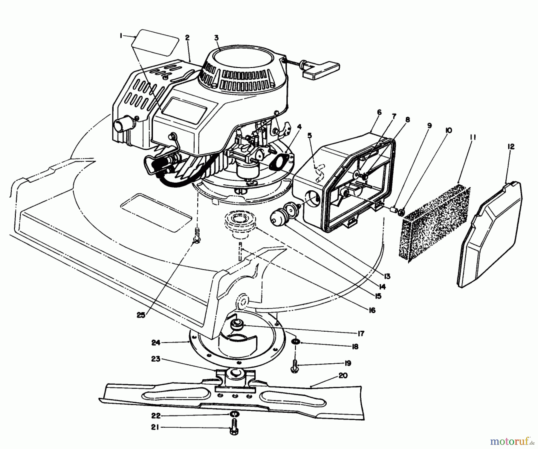  Rasenmäher 22035 - Toro Walk-Behind Mower (SN: 1000001 - 1999999) (1991) ENGINE ASSEMBLY (MODEL 22035)