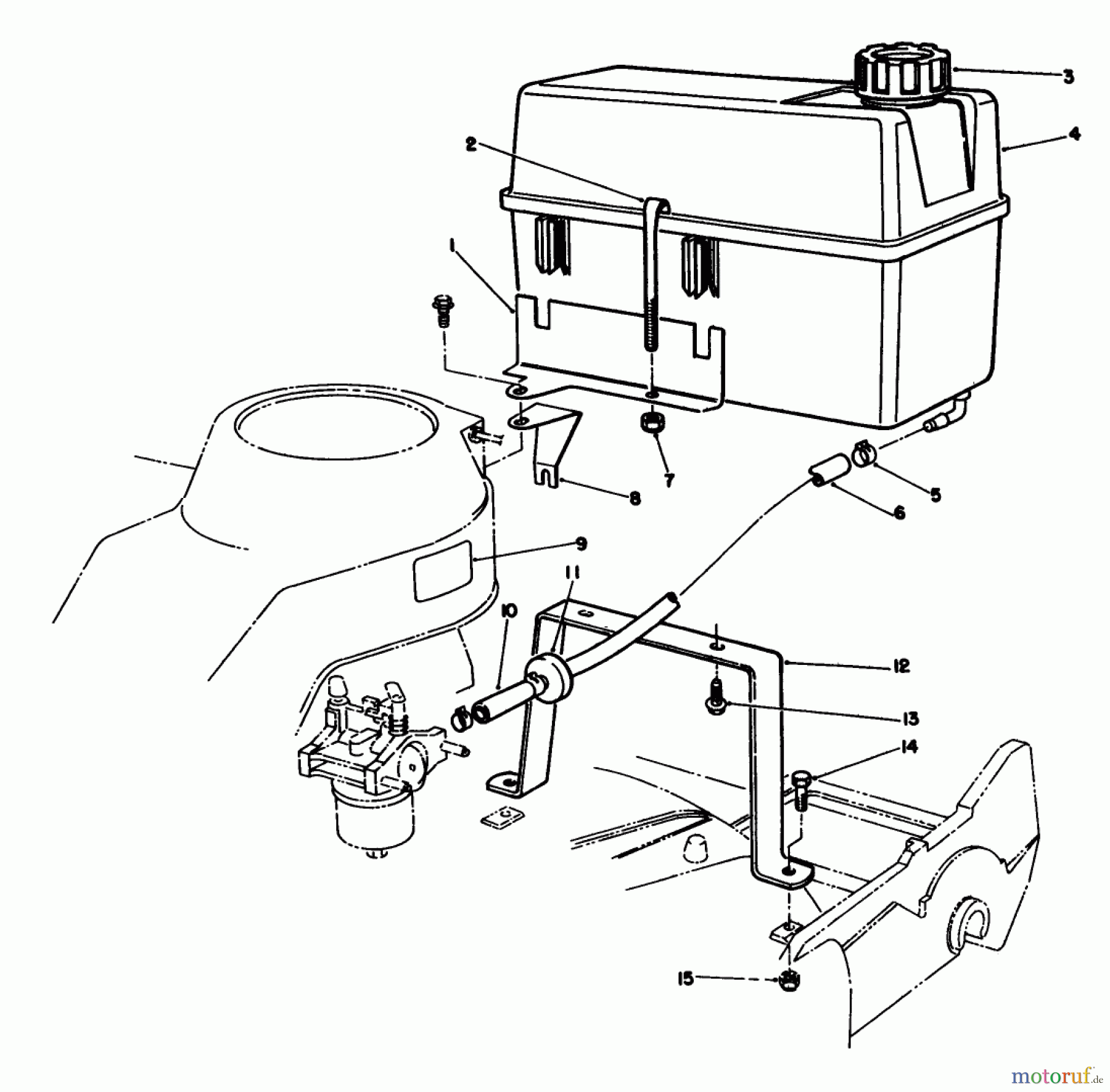  Rasenmäher 22035 - Toro Walk-Behind Mower (SN: 1000001 - 1999999) (1991) GAS TANK ASSEMBLY