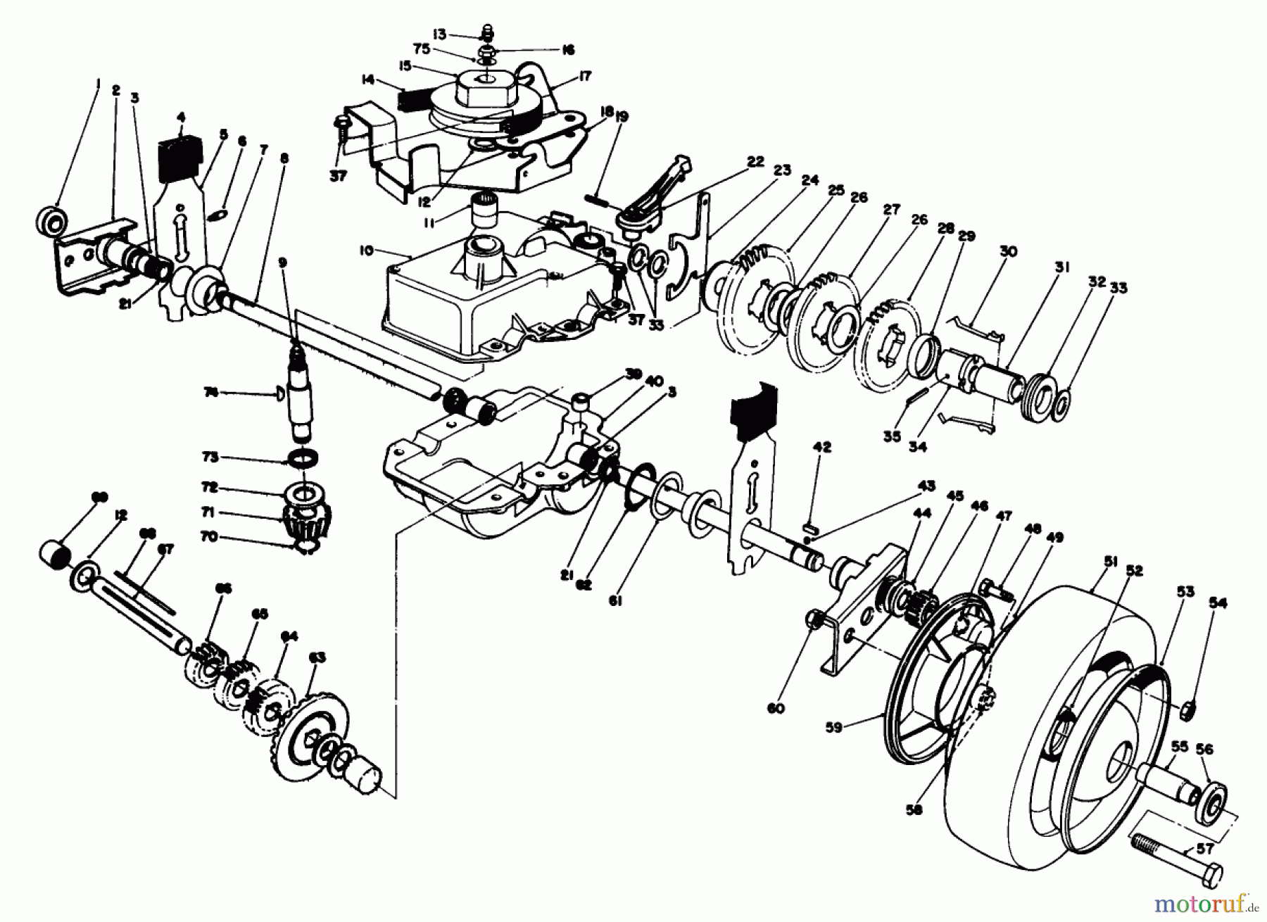  Rasenmäher 22035 - Toro Walk-Behind Mower (SN: 1000001 - 1999999) (1991) GEAR CASE ASSEMBLY (MODEL 22035)