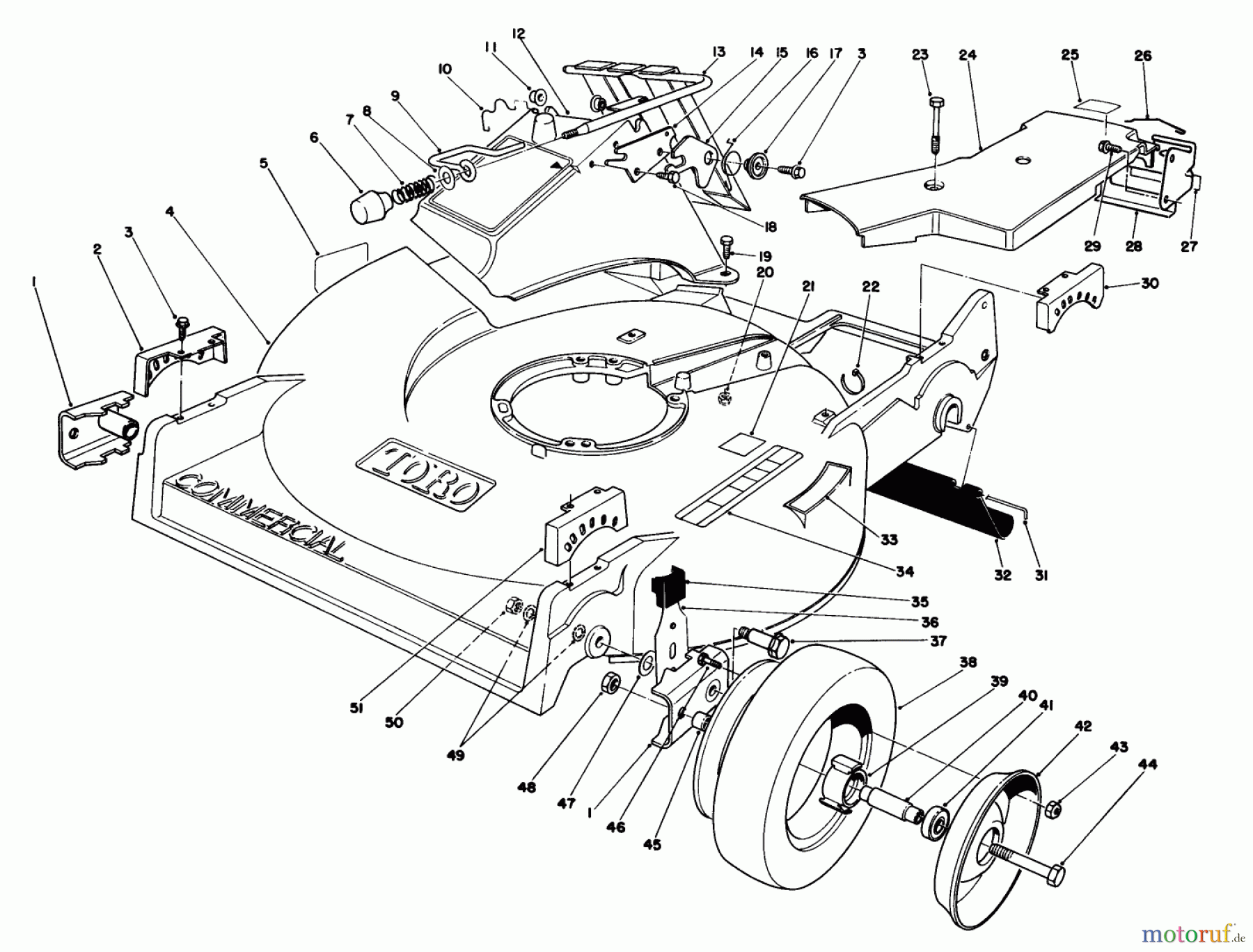  Rasenmäher 22035 - Toro Walk-Behind Mower (SN: 1000001 - 1999999) (1991) HOUSING ASSEMBLY (MODEL 22035)