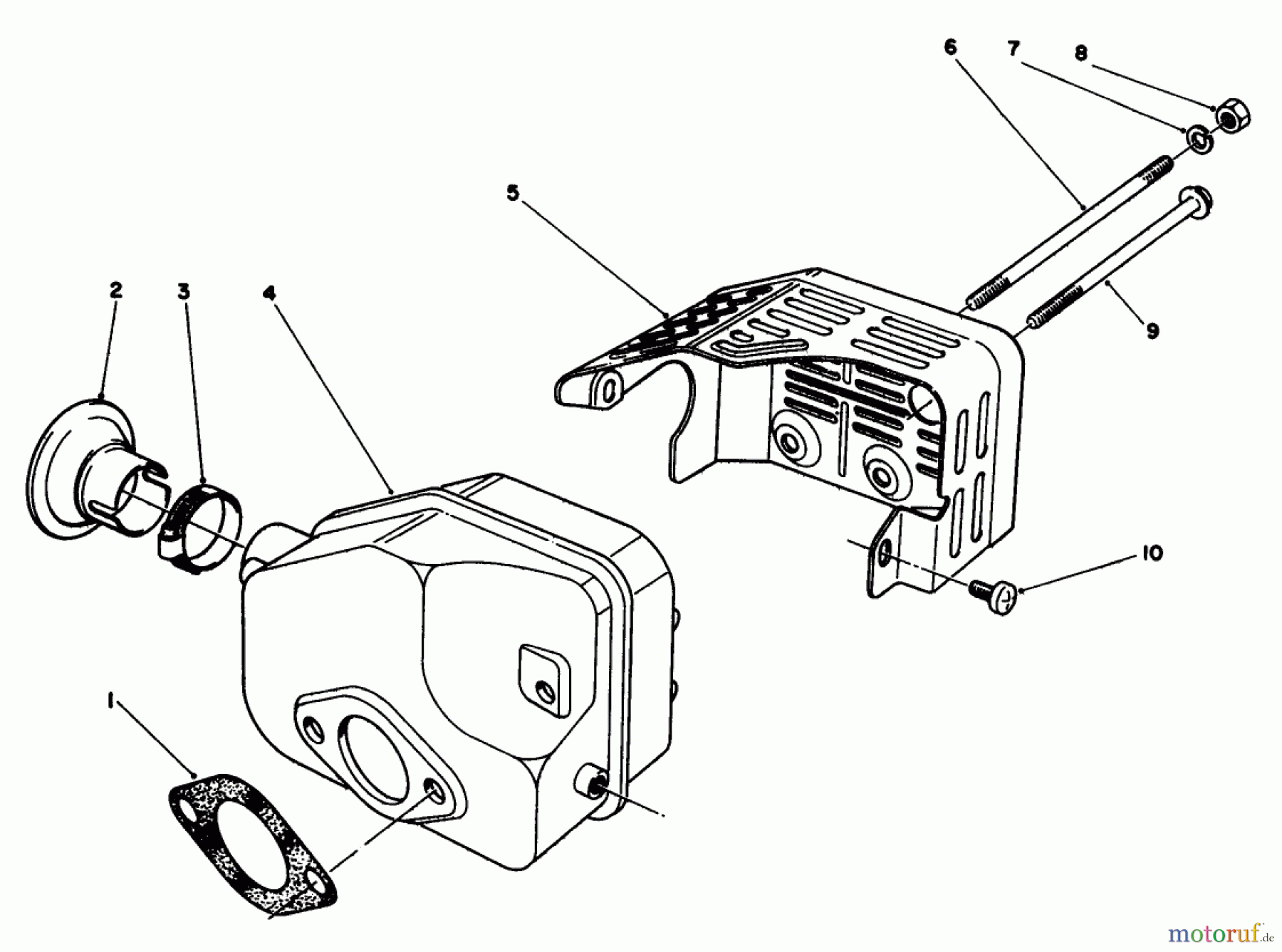  Rasenmäher 22035 - Toro Walk-Behind Mower (SN: 1000001 - 1999999) (1991) MUFFLER ASSEMBLY (MODEL NO. 47PL0-3)