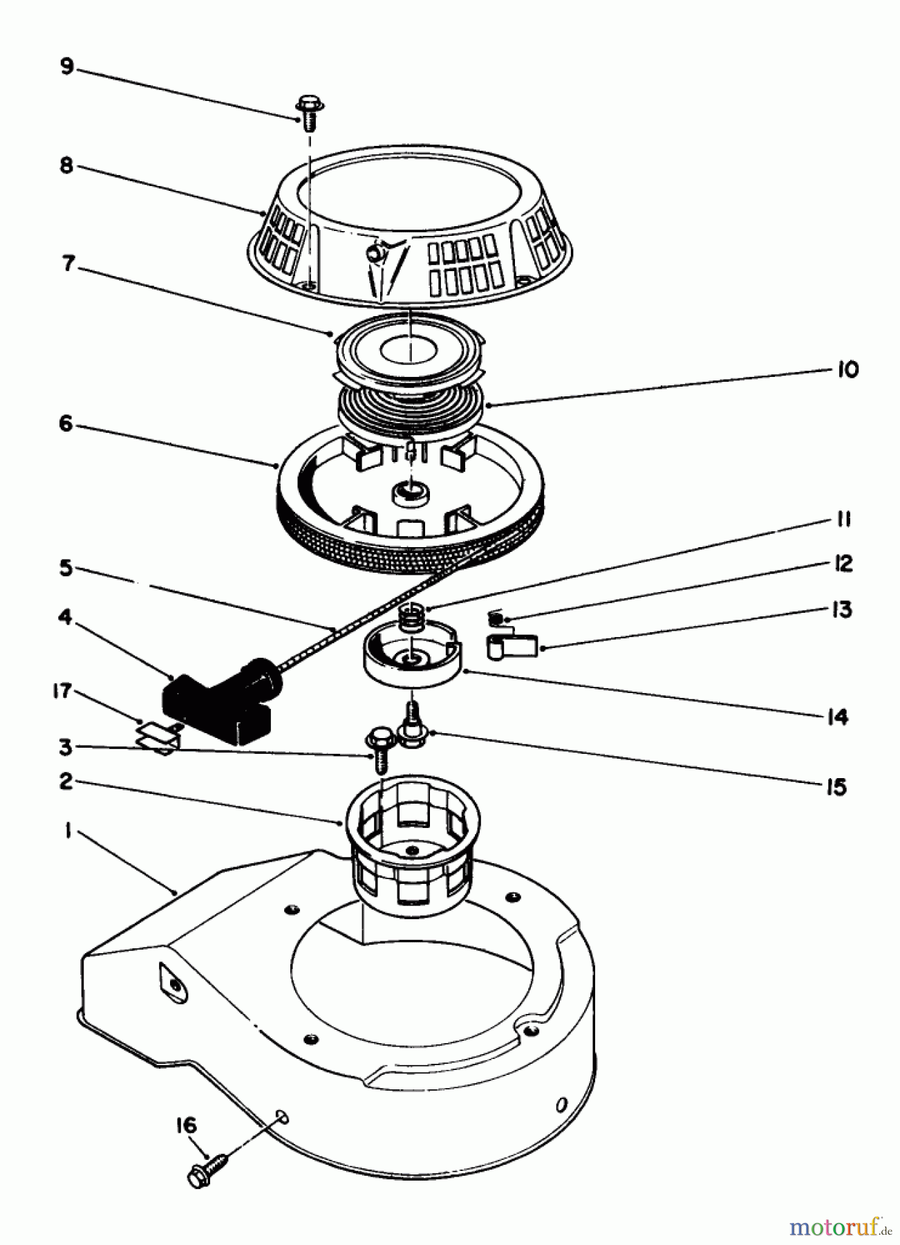  Rasenmäher 22035 - Toro Walk-Behind Mower (SN: 1000001 - 1999999) (1991) RECOIL ASSEMBLY (MODEL NO. 47PL0-3)