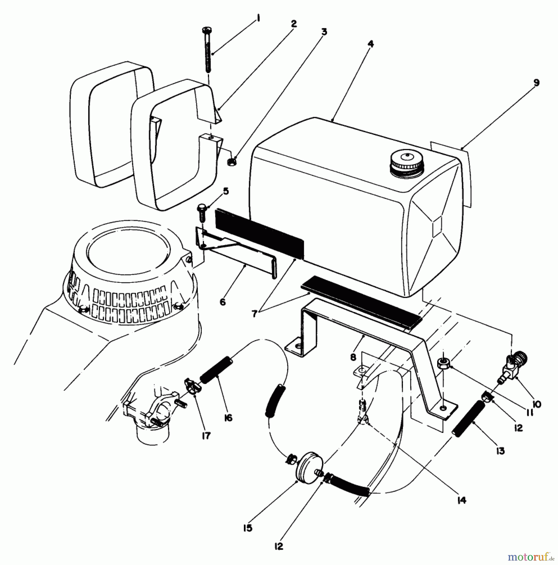  Rasenmäher 22035 - Toro Walk-Behind Mower (SN: 5000001 - 5999999) (1985) GAS TANK ASSEMBLY