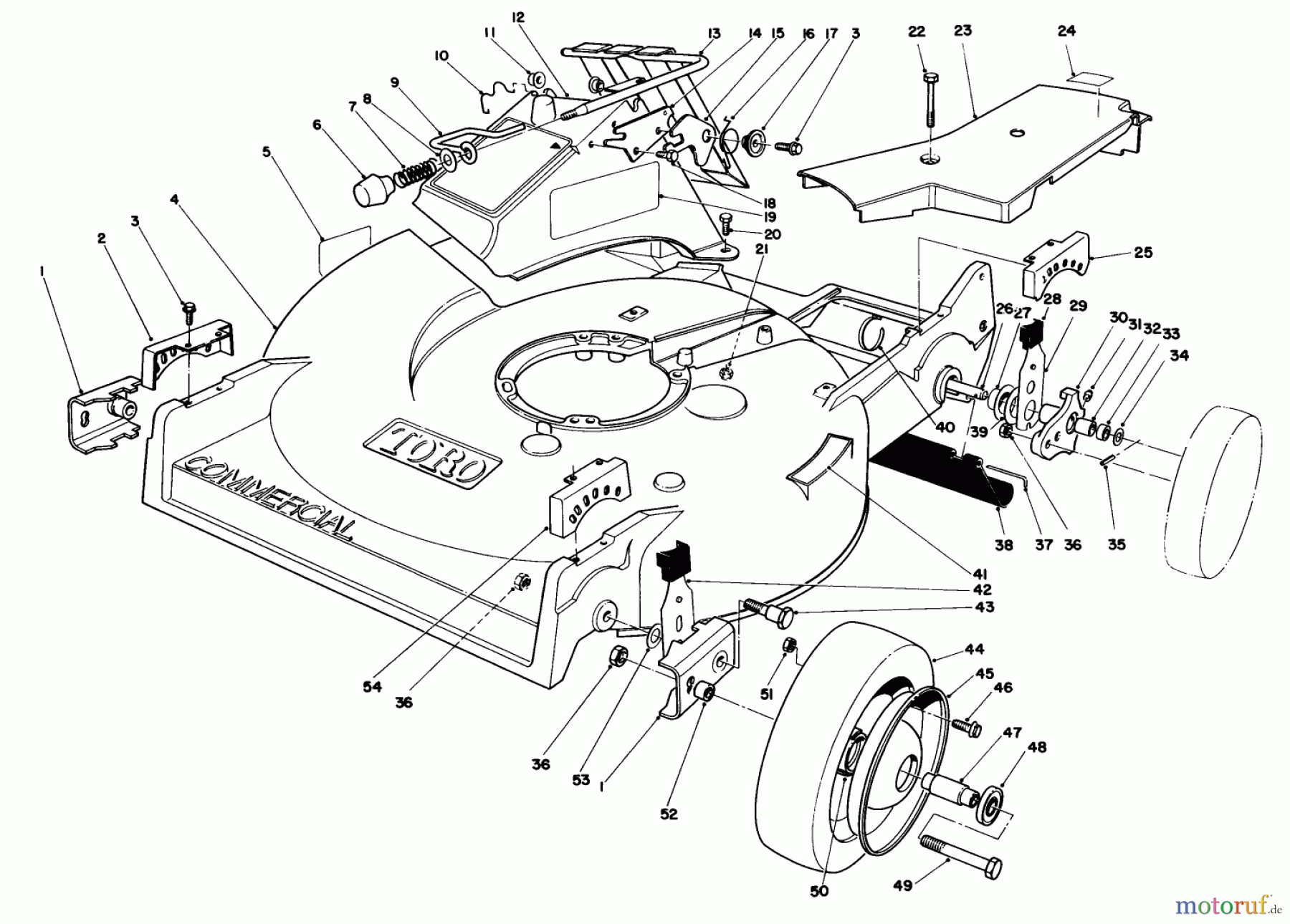  Rasenmäher 22035 - Toro Walk-Behind Mower (SN: 5000001 - 5999999) (1985) HOUSING ASSEMBLY (MODEL 22030 CONTINUED)