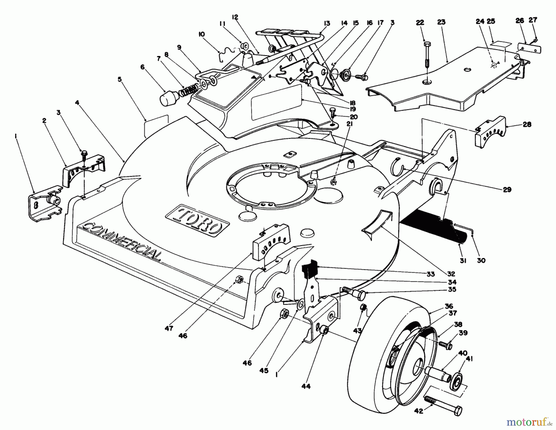  Rasenmäher 22035 - Toro Walk-Behind Mower (SN: 5000001 - 5999999) (1985) HOUSING ASSEMBLY (MODEL 22035)