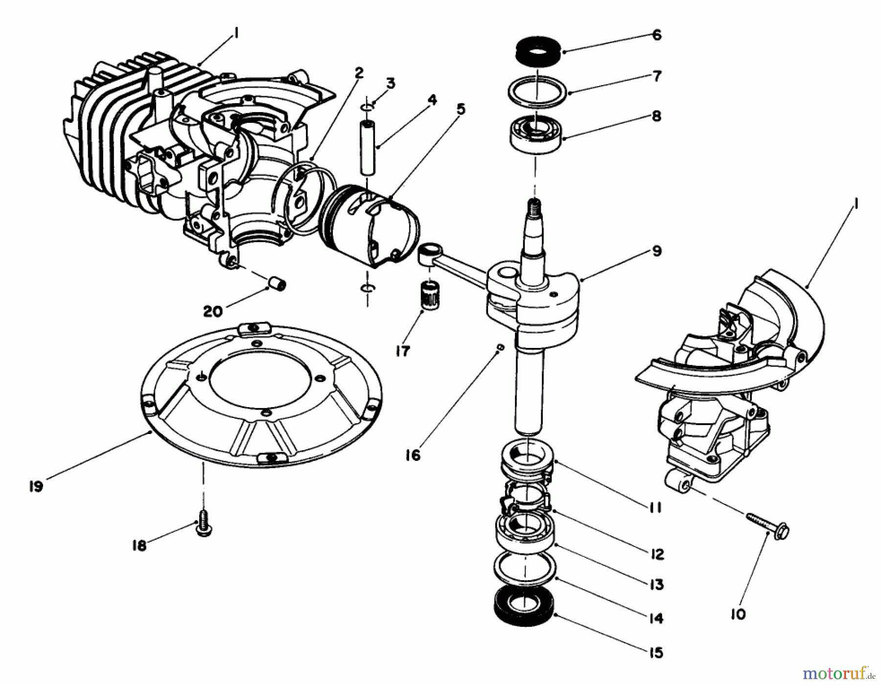  Rasenmäher 22035 - Toro Walk-Behind Mower (SN: 5000001 - 5999999) (1985) SHORT BLOCK ASSEMBLY