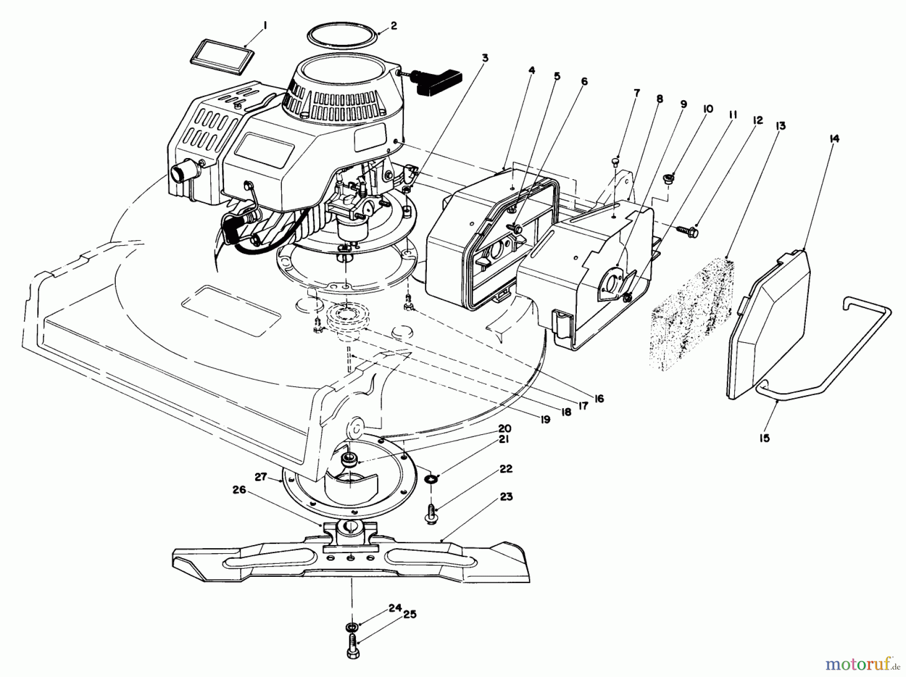  Rasenmäher 22030 - Toro Walk-Behind Mower (SN: 7000001 - 7999999) (1987) ENGINE ASSEMBLY (MODEL 22035)