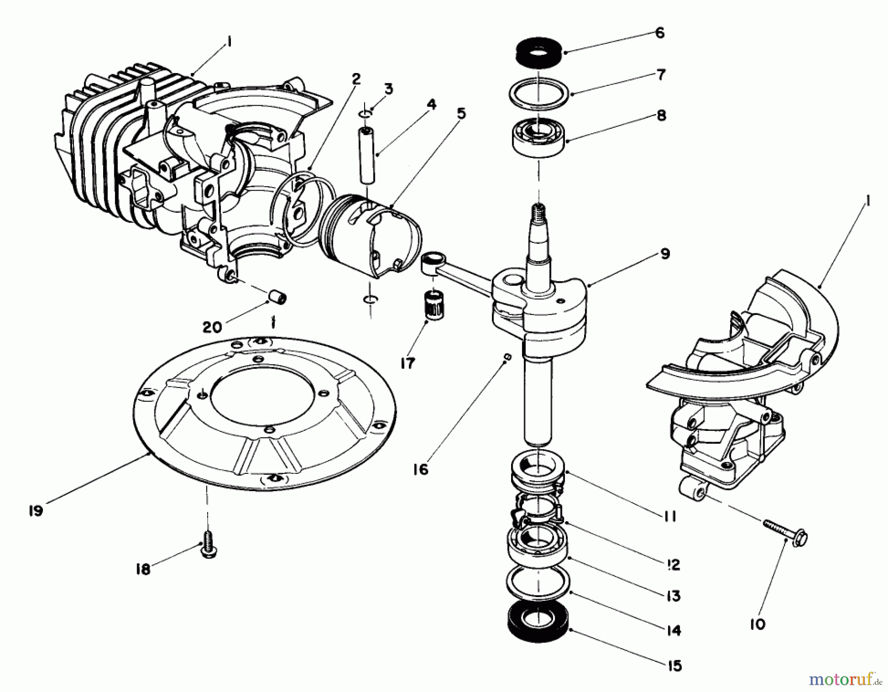  Rasenmäher 22030 - Toro Walk-Behind Mower (SN: 7000001 - 7999999) (1987) ENGINE ASSEMBLY MODEL NO. 47PG6 #1