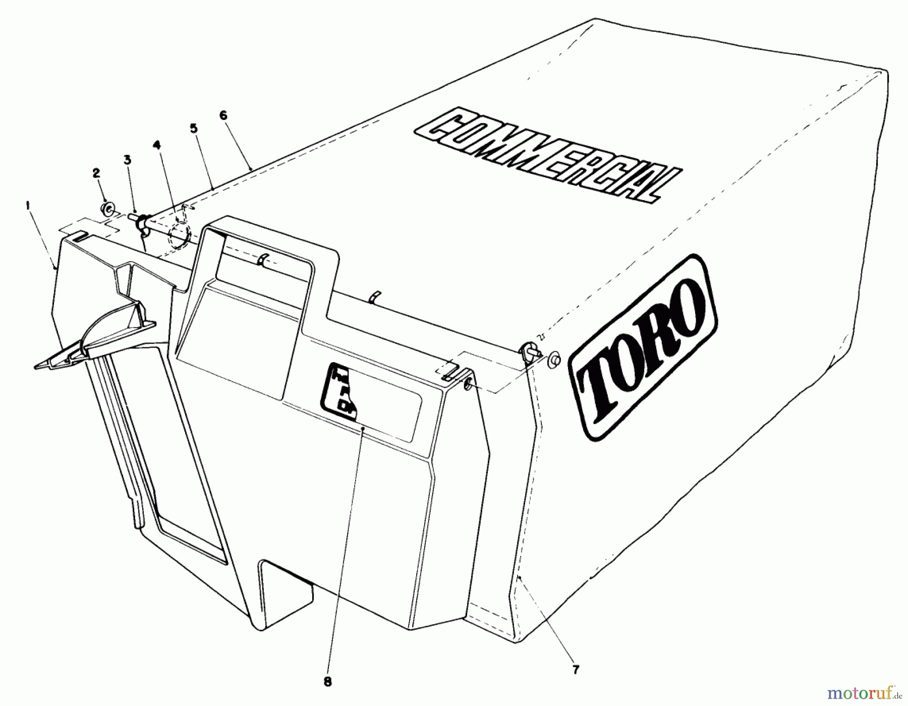  Rasenmäher 22030 - Toro Walk-Behind Mower (SN: 7000001 - 7999999) (1987) GRASS BAG ASSEMBLY NO. 11-5609