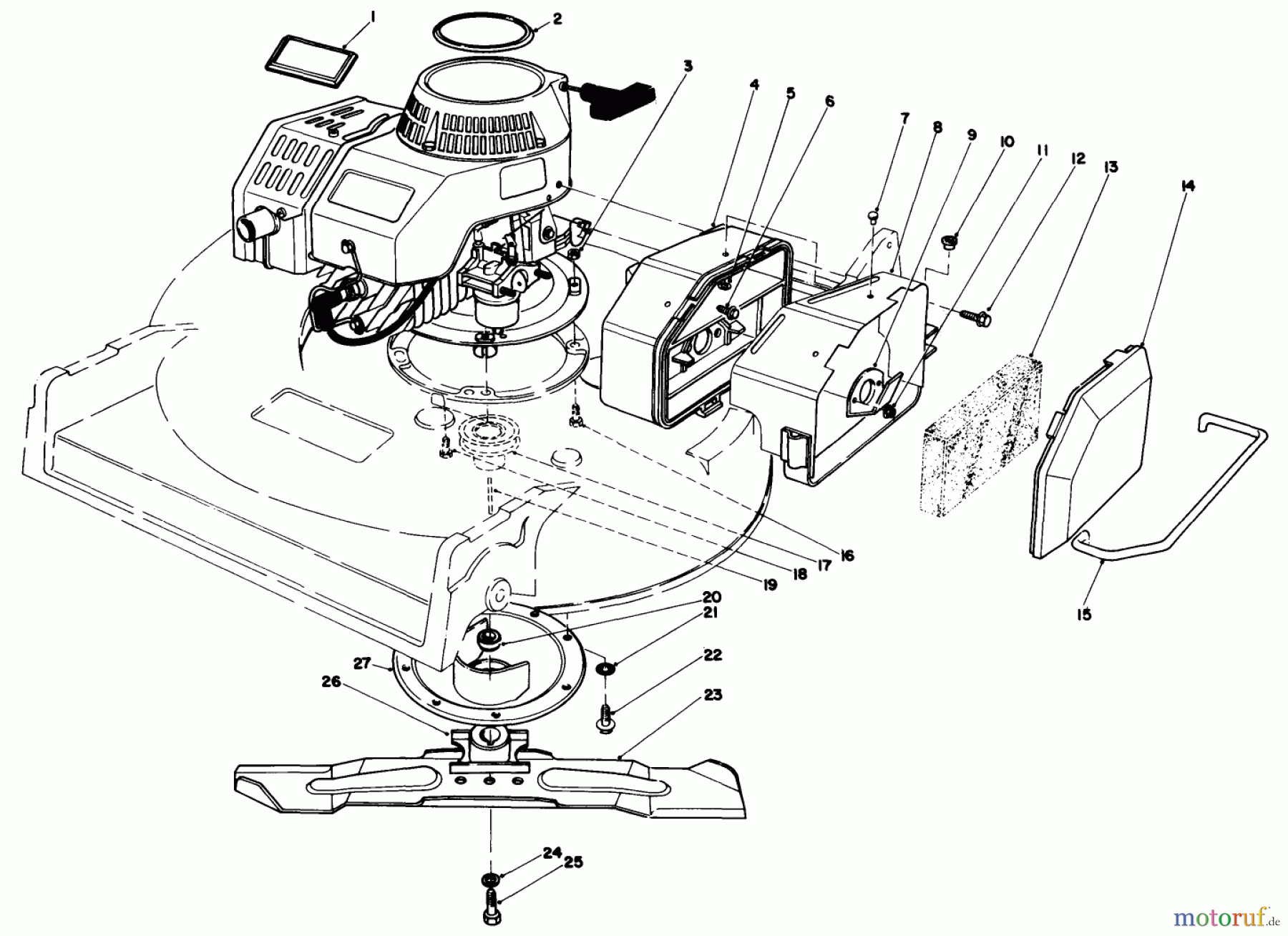  Rasenmäher 22030 - Toro Walk-Behind Mower (SN: 9000001 - 9999999) (1989) ENGINE ASSEMBLY (MODEL 22035)