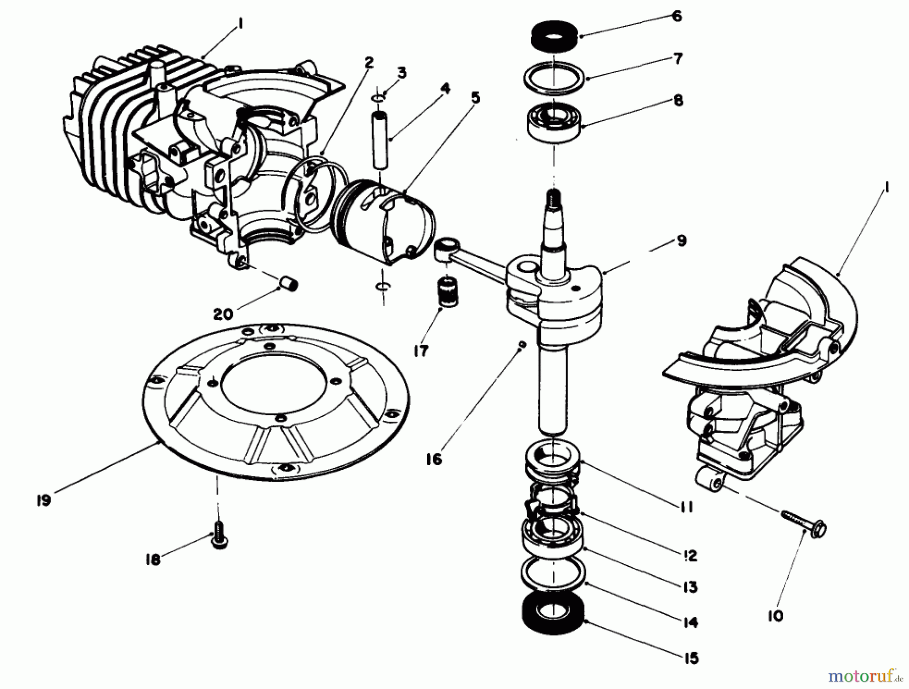  Rasenmäher 22030 - Toro Walk-Behind Mower (SN: 9000001 - 9999999) (1989) ENGINE ASSEMBLY MODEL NO. 47PH7 #1