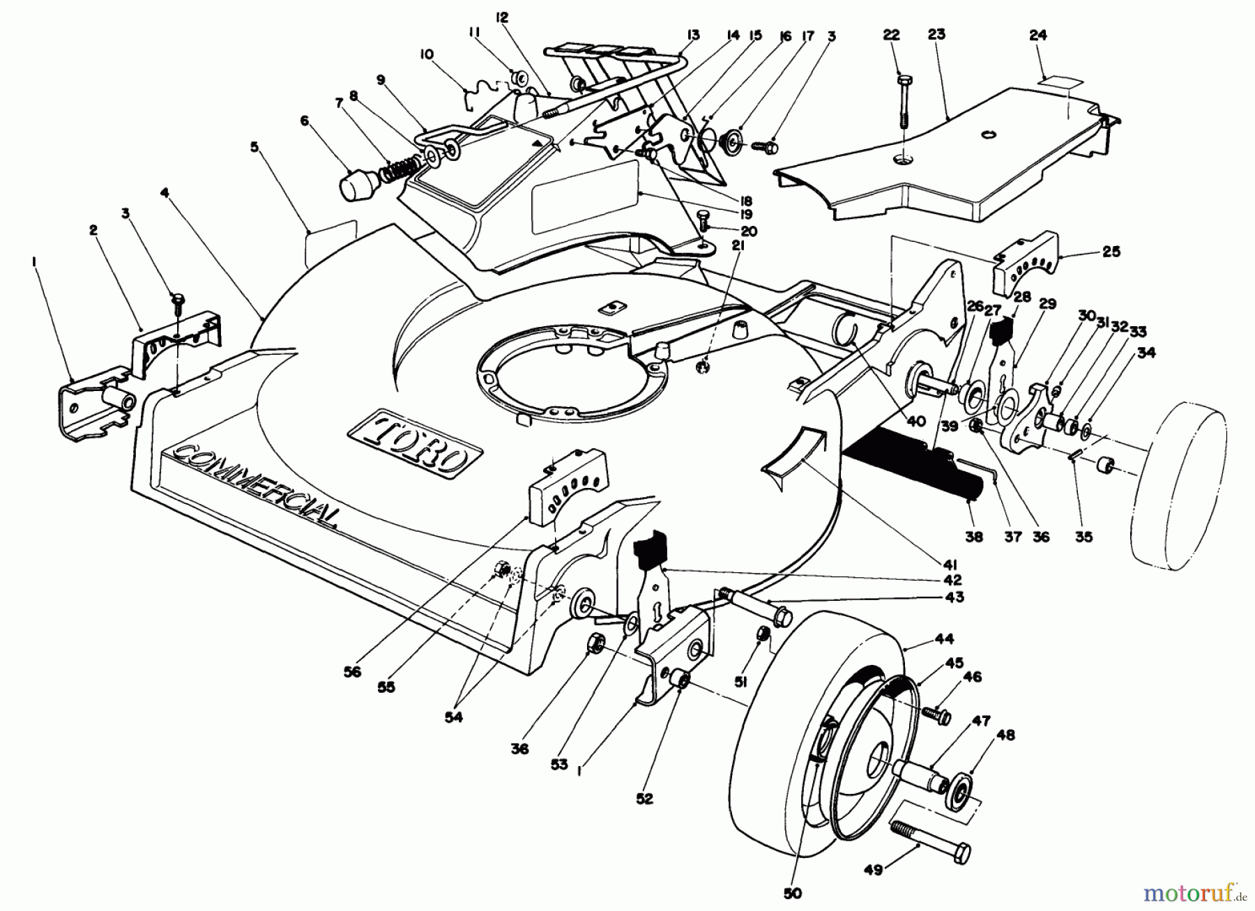  Rasenmäher 22030 - Toro Walk-Behind Mower (SN: 9000001 - 9999999) (1989) HOUSING ASSEMBLY (MODEL 22030)