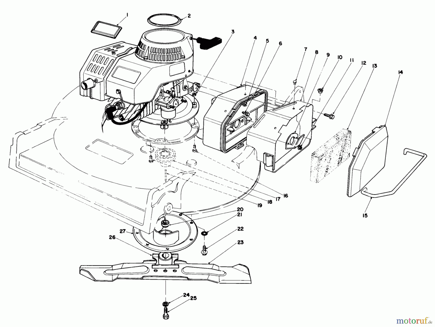  Rasenmäher 22035 - Toro Walk-Behind Mower (SN: 8000001 - 8002989) (1988) ENGINE ASSEMBLY (MODEL 22035)