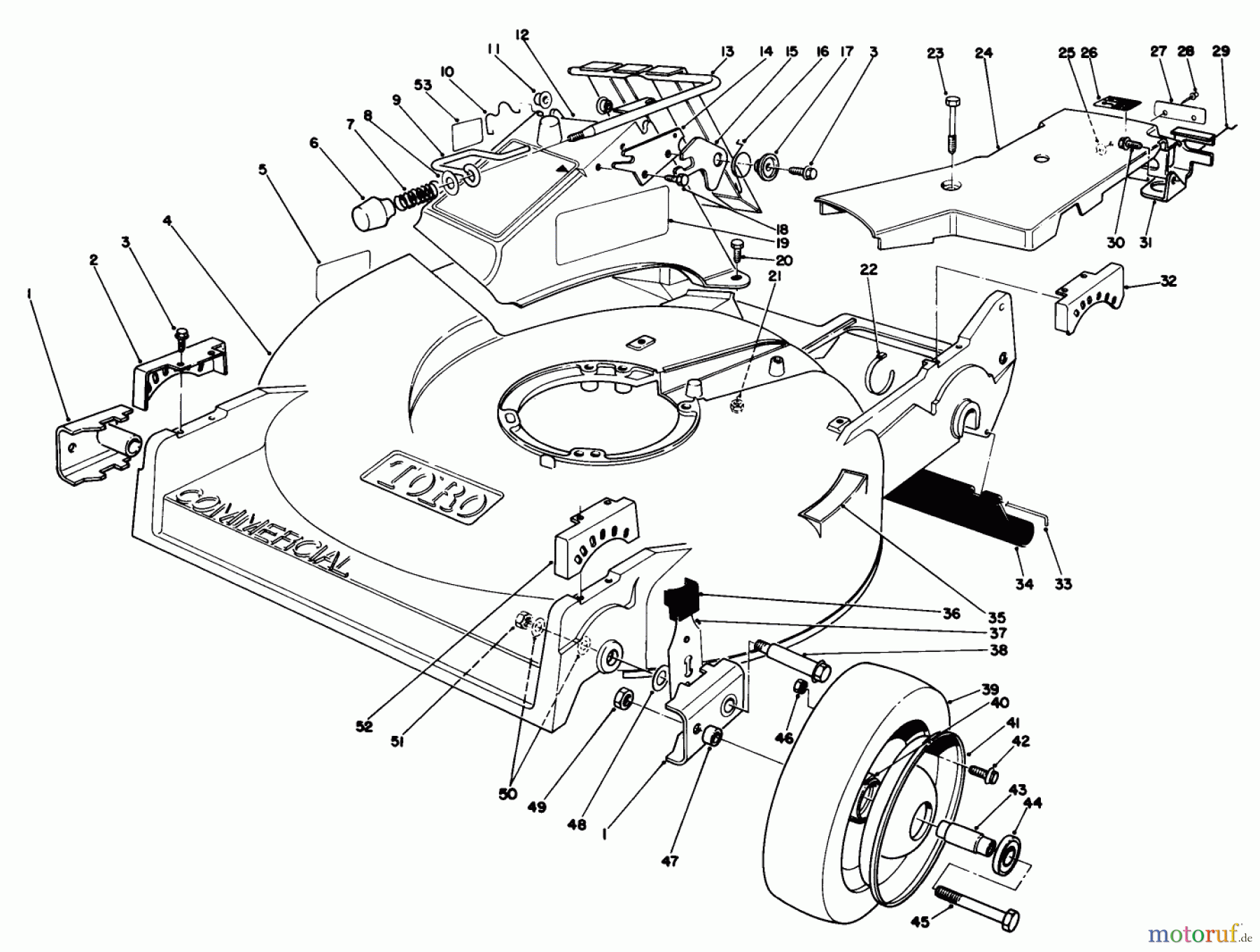  Rasenmäher 22035C - Toro Walk-Behind Mower (SN: 7000001 - 7999999) (1987) HOUSING ASSEMBLY