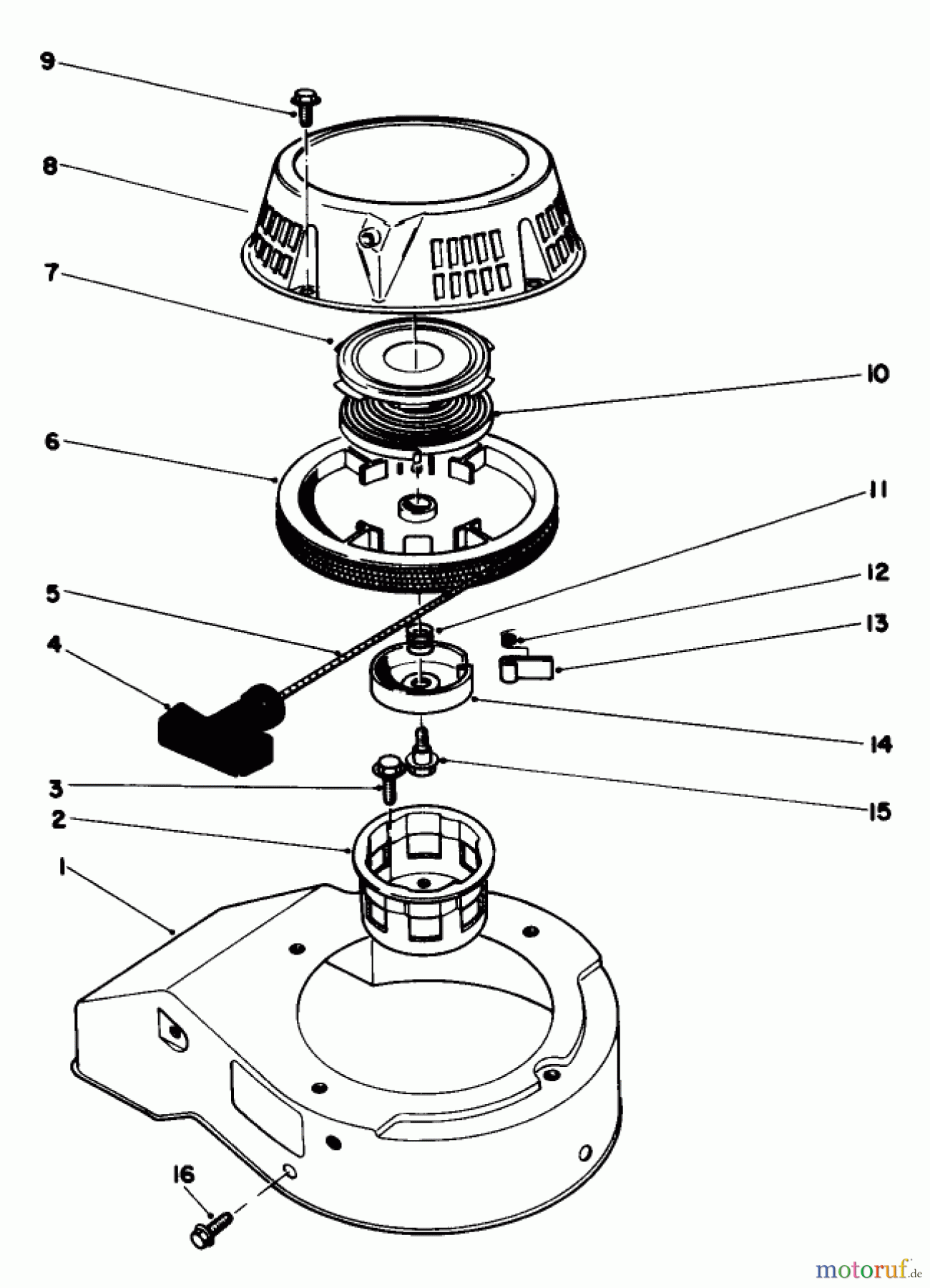  Rasenmäher 22035C - Toro Walk-Behind Mower (SN: 7000001 - 7999999) (1987) RECOIL ASSEMBLY (MODEL NO. 47PG6)