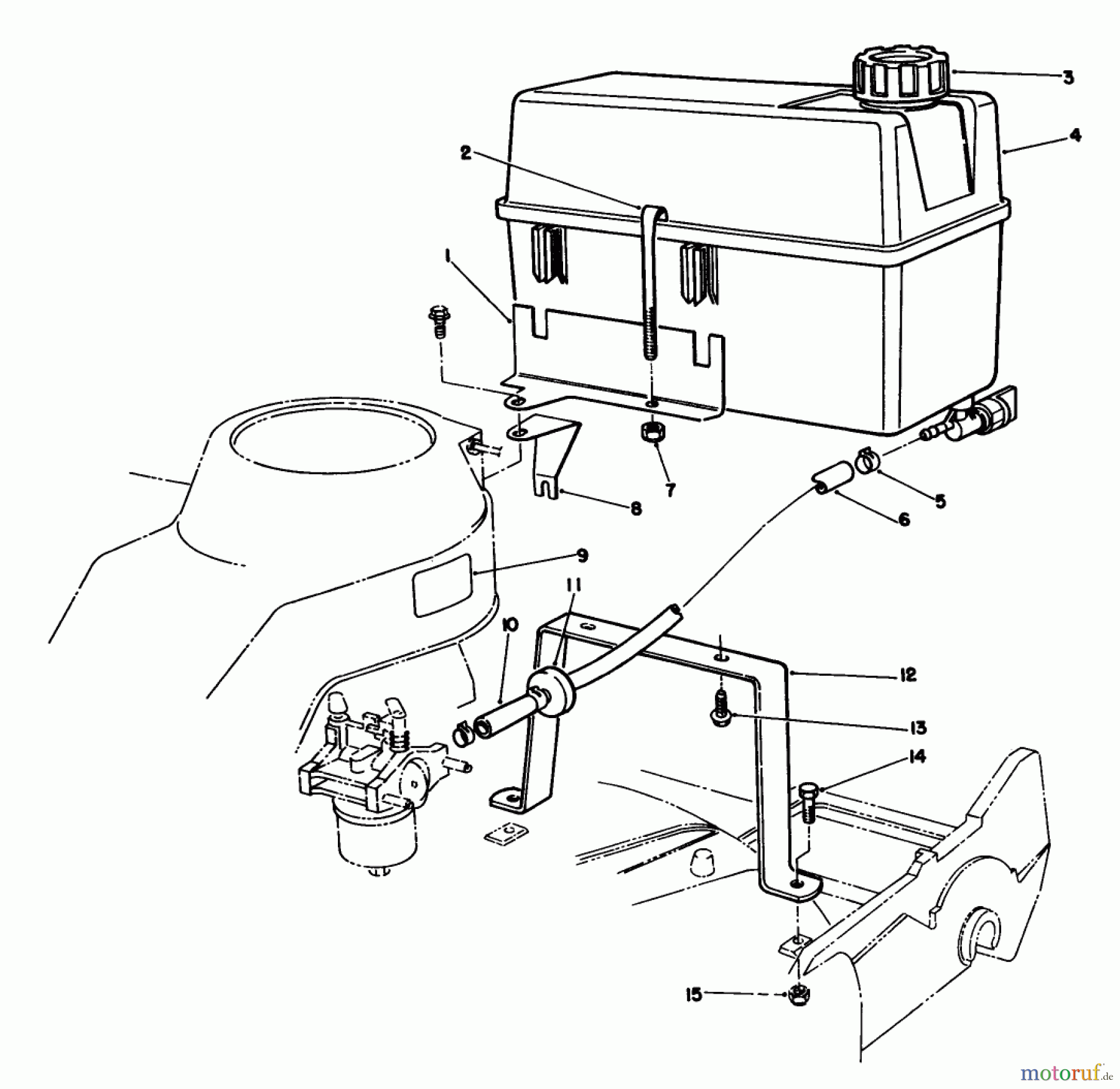  Rasenmäher 22036 - Toro Walk-Behind Mower (SN: 1000001 - 1999999) (1991) GAS TANK ASSEMBLY