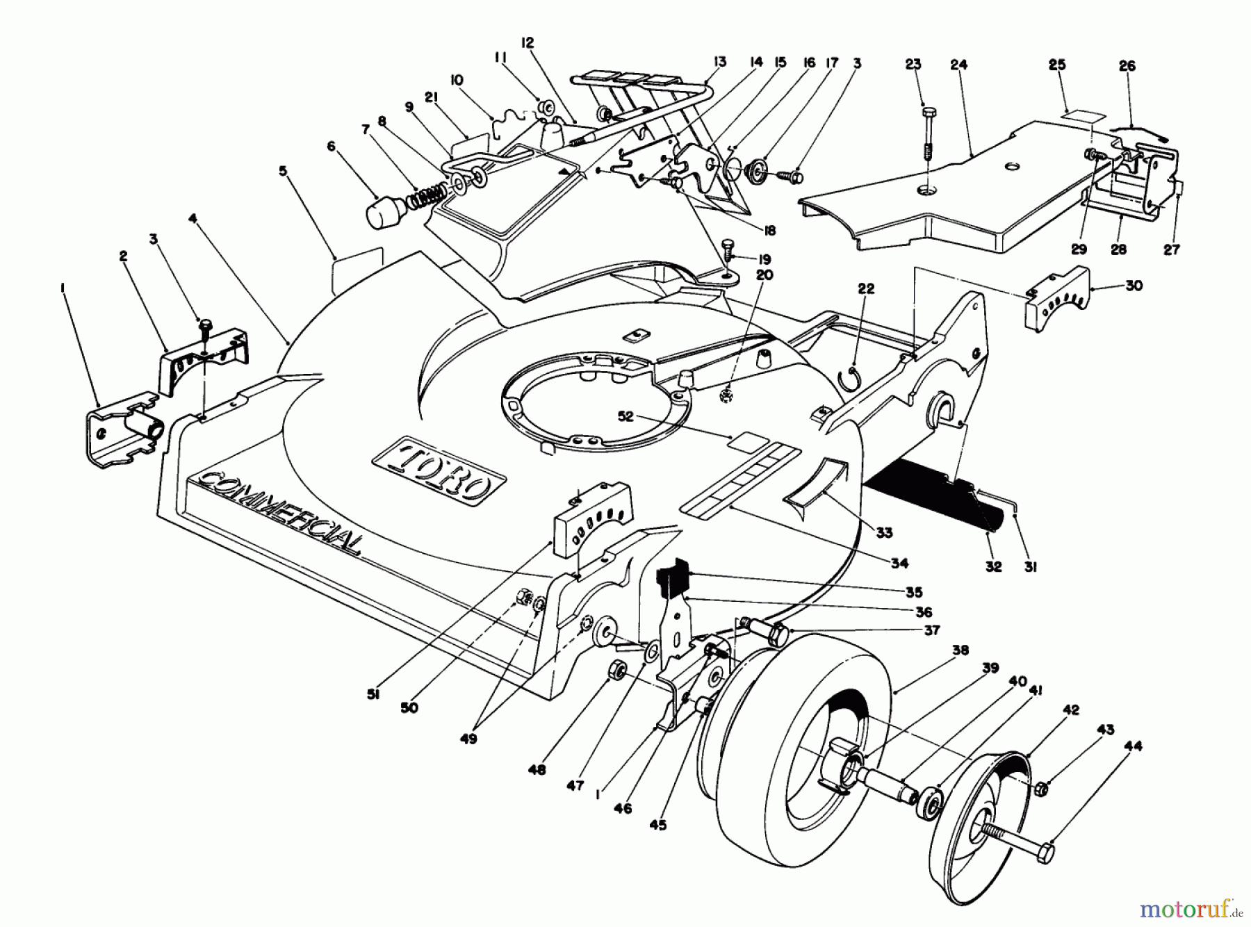  Rasenmäher 22036 - Toro Walk-Behind Mower (SN: 1000001 - 1999999) (1991) HOUSING ASSEMBLY