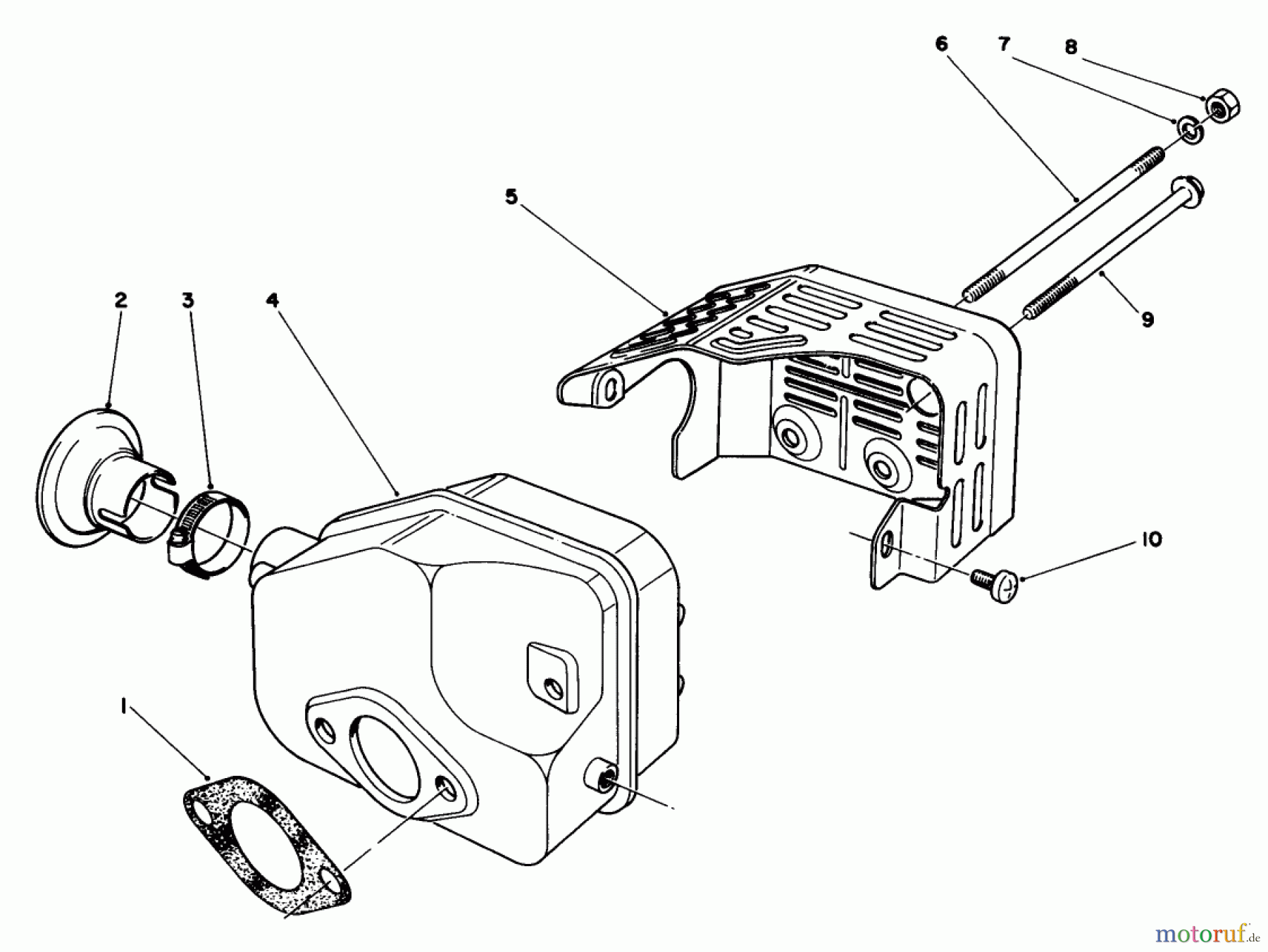  Rasenmäher 22036 - Toro Walk-Behind Mower (SN: 1000001 - 1999999) (1991) MUFFLER ASSEMBLY (MODEL NO. 47PL0-3)