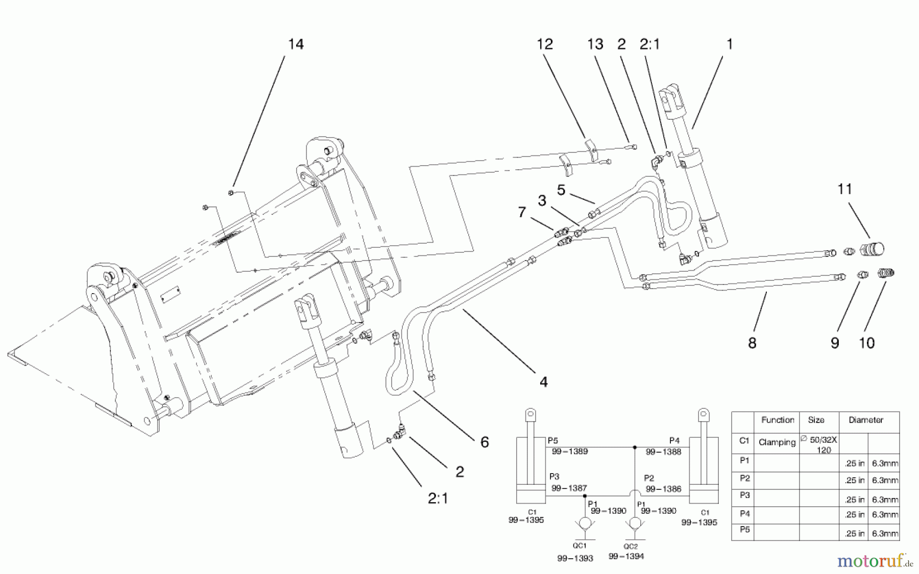  Compact Utility Attachments 22411 - Toro Four-In-One Bucket, Dingo Compact Utility Loader (SN: 890001 - 899999) (1998) HYDRAULIC ASSEMBLY