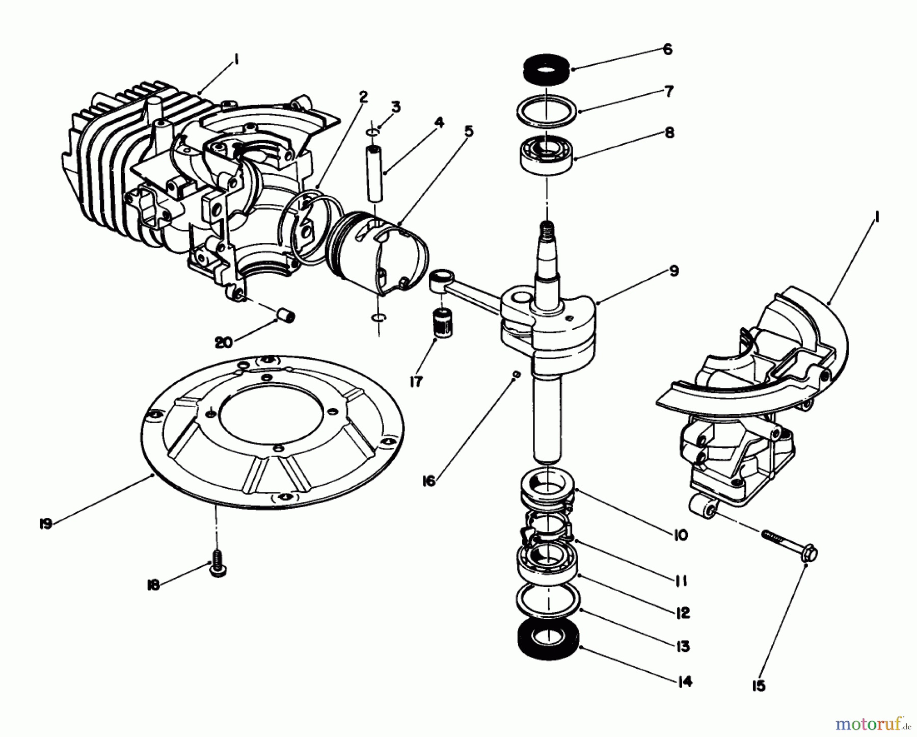  Rasenmäher 22037B - Toro Walk-Behind Mower (SN: 39000001 - 39999999) (1993) CRANKSHAFT ASSEMBLY (MODEL NO. 47PN2-3)