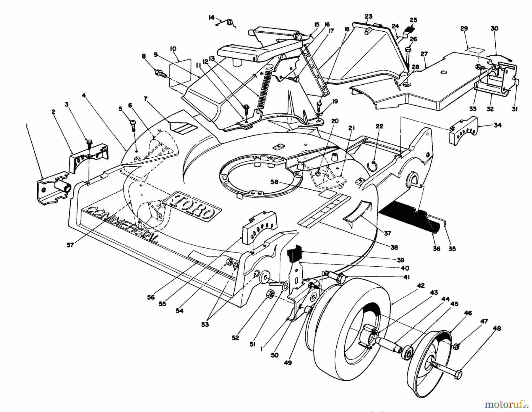  Rasenmäher 22037B - Toro Walk-Behind Mower (SN: 39000001 - 39999999) (1993) HOUSING ASSEMBLY