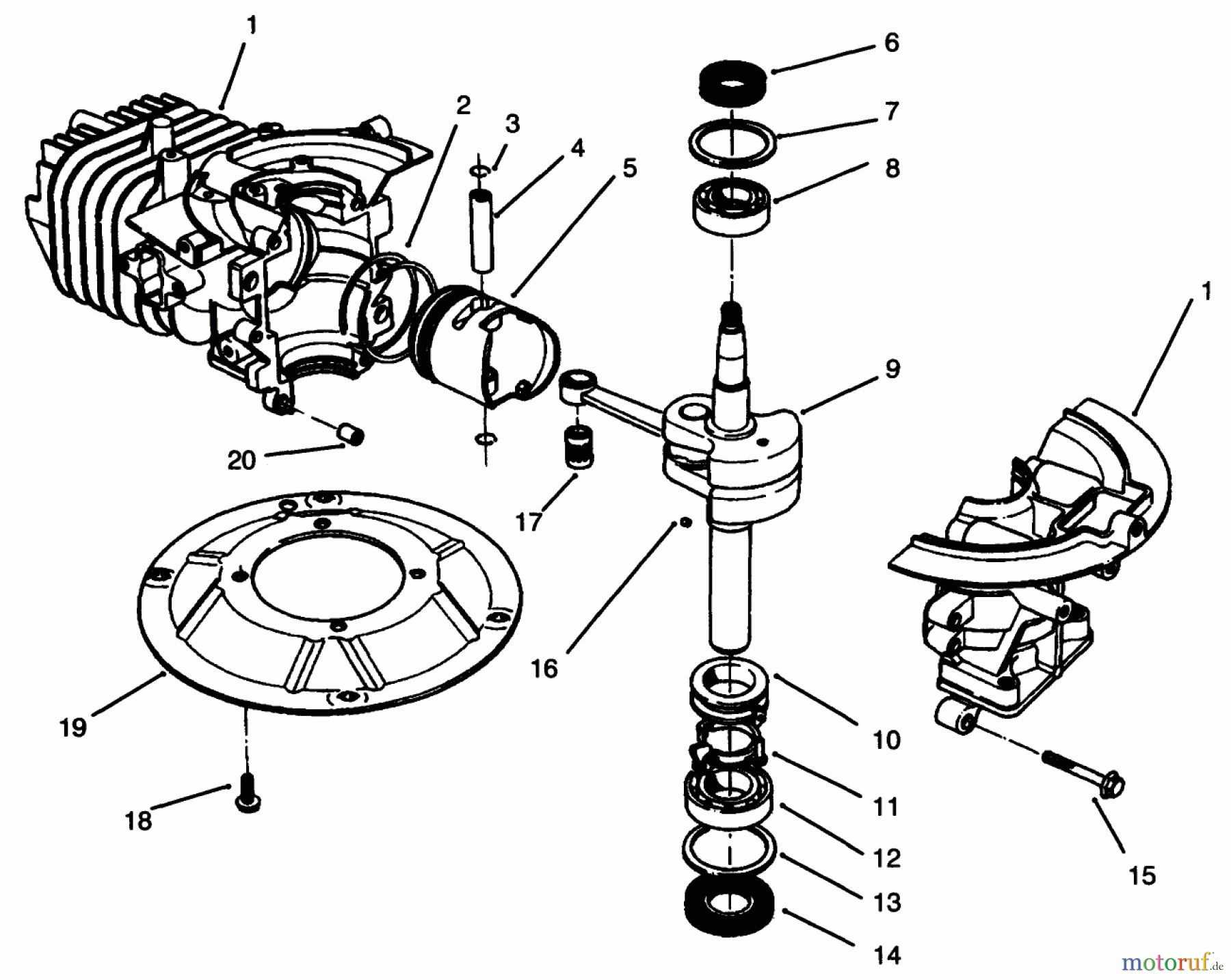  Rasenmäher 22037BC - Toro Walk-Behind Mower (SN: 5900001 - 5999999) (1995) CRANKSHAFT ASSEMBLY (MODEL NO. 47PR4-3)