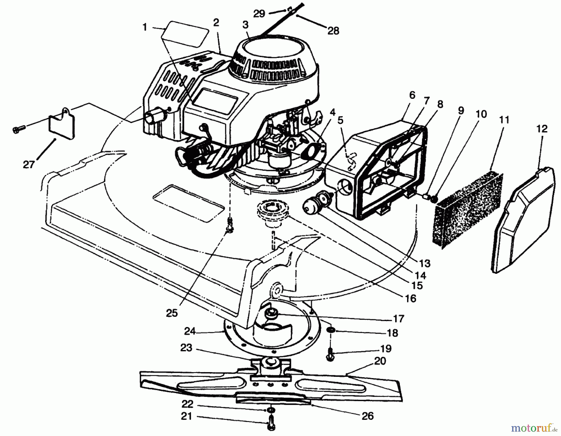  Rasenmäher 22037BC - Toro Walk-Behind Mower (SN: 5900001 - 5999999) (1995) ENGINE ASSEMBLY